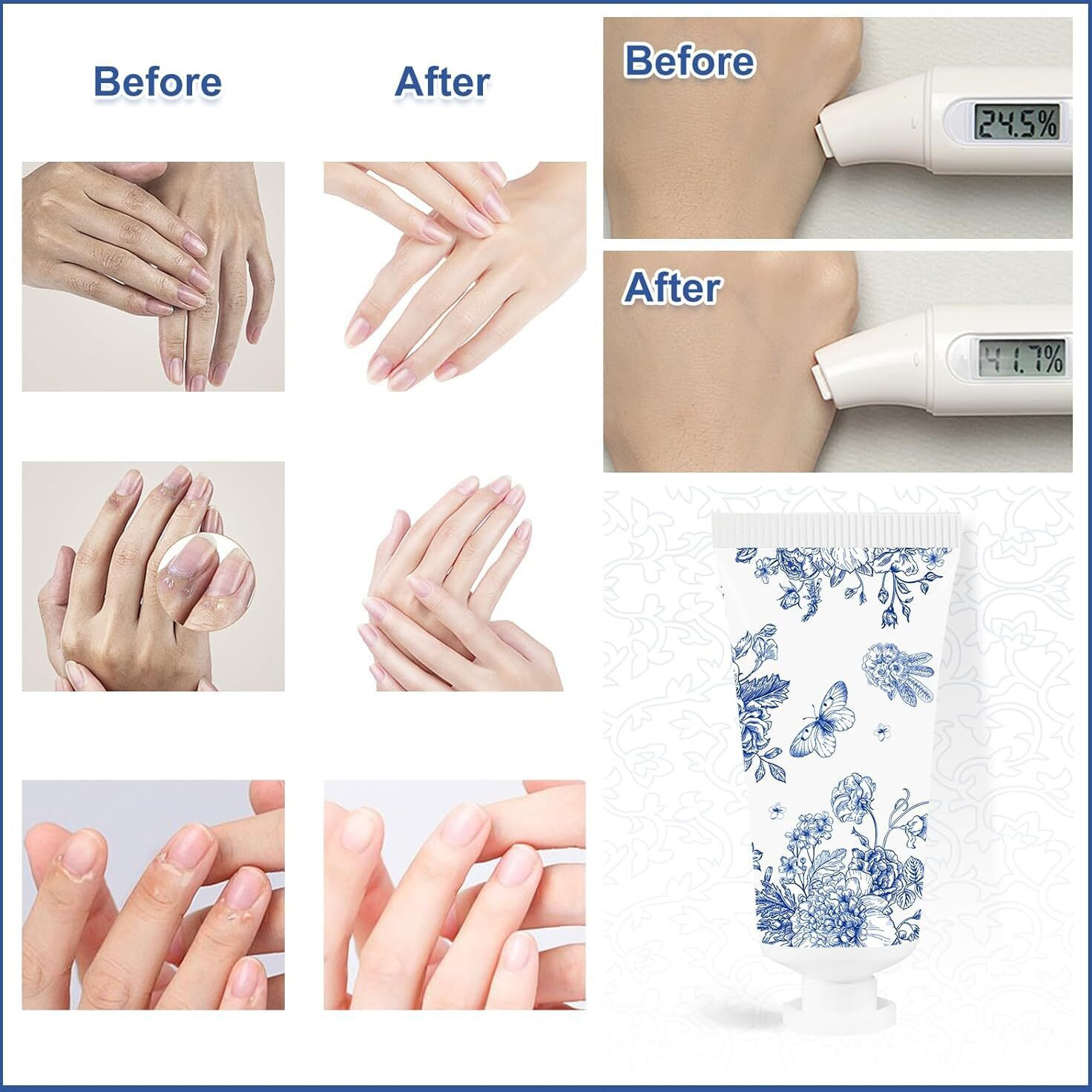 Piuaeue 50 Pcs Hand Cream Gift Set, Blue And White Floral Hand Cream Bulk, Mini Hand Care Wedding Favors For Hydrating And Soothing Hand Lotion For Wedding Bridal Shower Party Guest Supplies