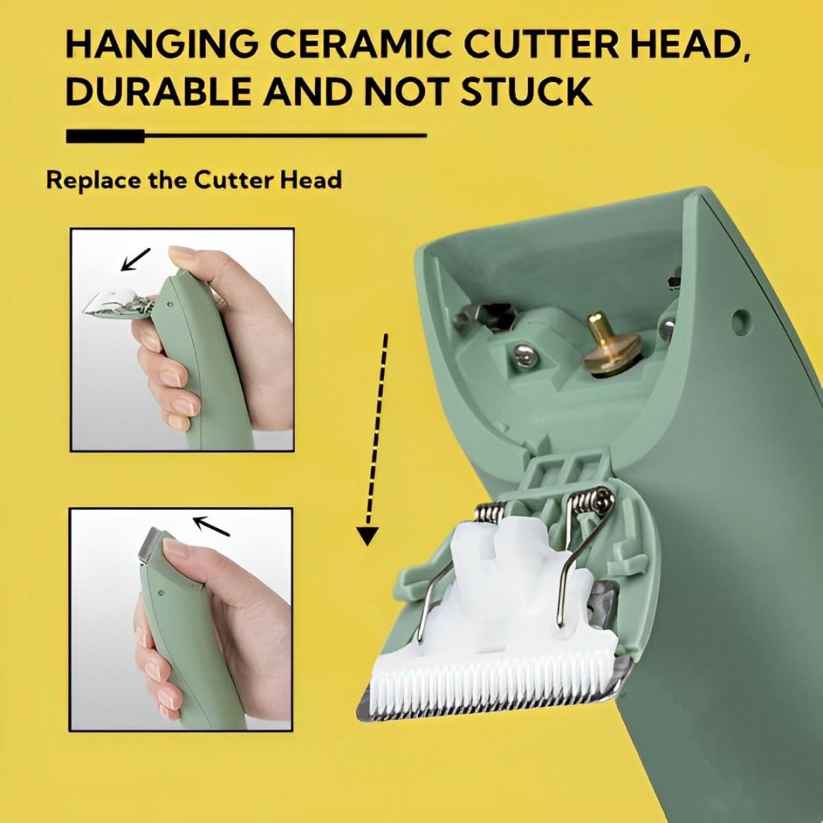 Replacement Blades For Meridian Trimmer Blades,Green Ceramic Blades For Meridian Replacement Blades Compatible With Meridian Body Trimmer (Oynx,Sage & Ocean) For Men,Stainless Steel,2 Pack.