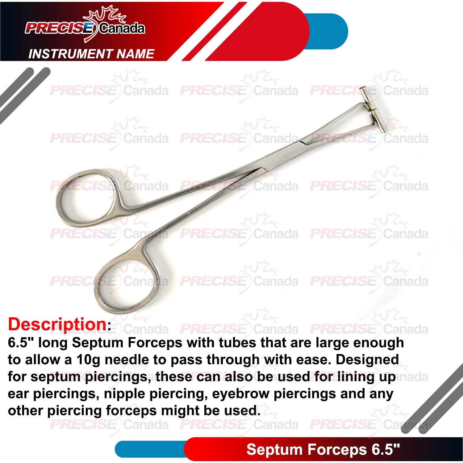 Precise Canada Septum Forceps Piercing Body Clamps Pliers Tool
