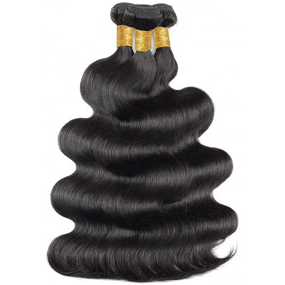 Body Wave Bundles Human Hair 14 16 18 Inch 100% Unprocessed Brazilian Hair 12A Grade 3 Bundles Human Hair Body Wave Hair Extensions For Women Natural Black