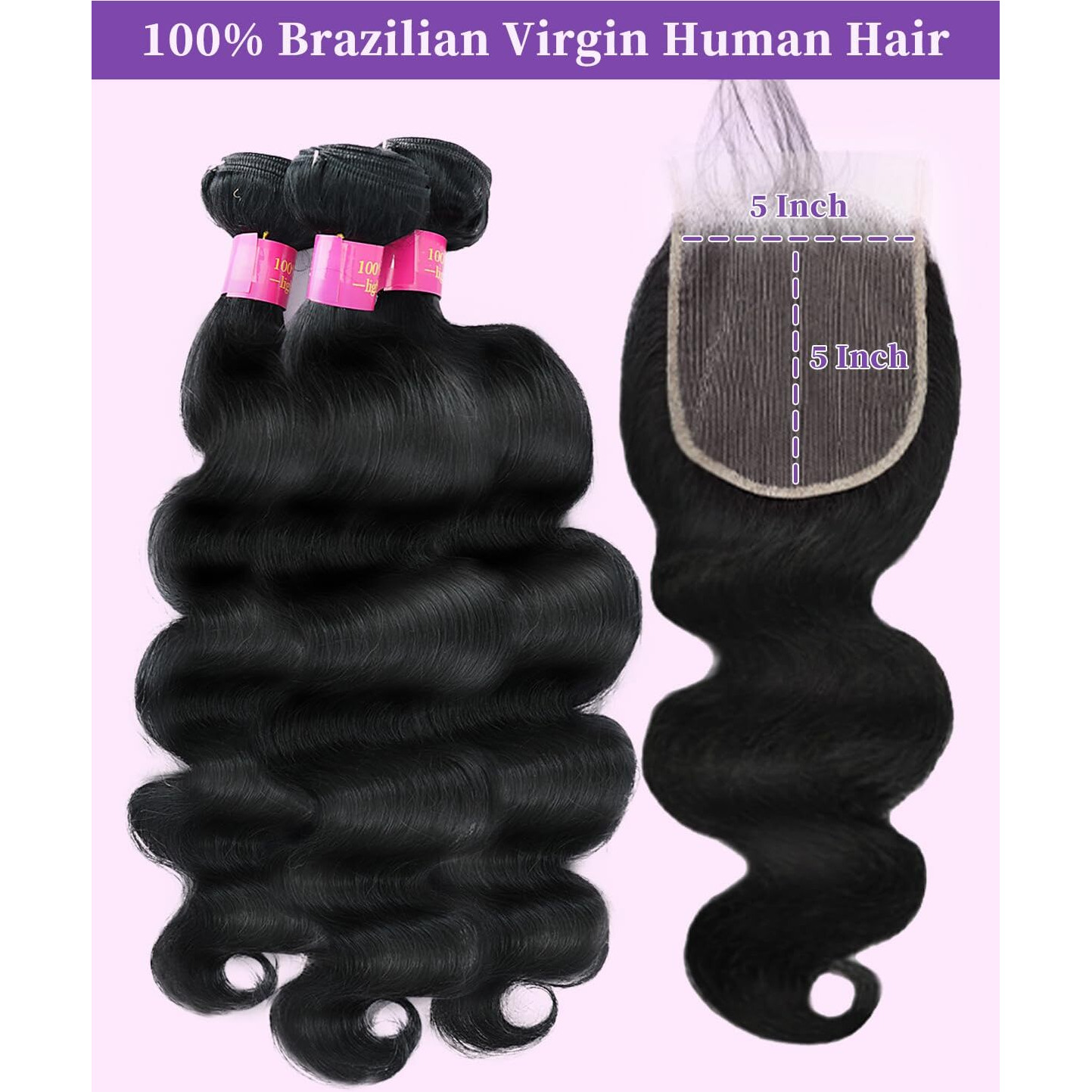 12A Human Hair Bundles With Closure Body Wave 26 28 30+20 Inch 5X5 Hd Frontal Body Wave Bundles Human Hair Real 100% Raw Unprocessed Brazilian Virgin Sew In Quick Weave Natural Black Deals