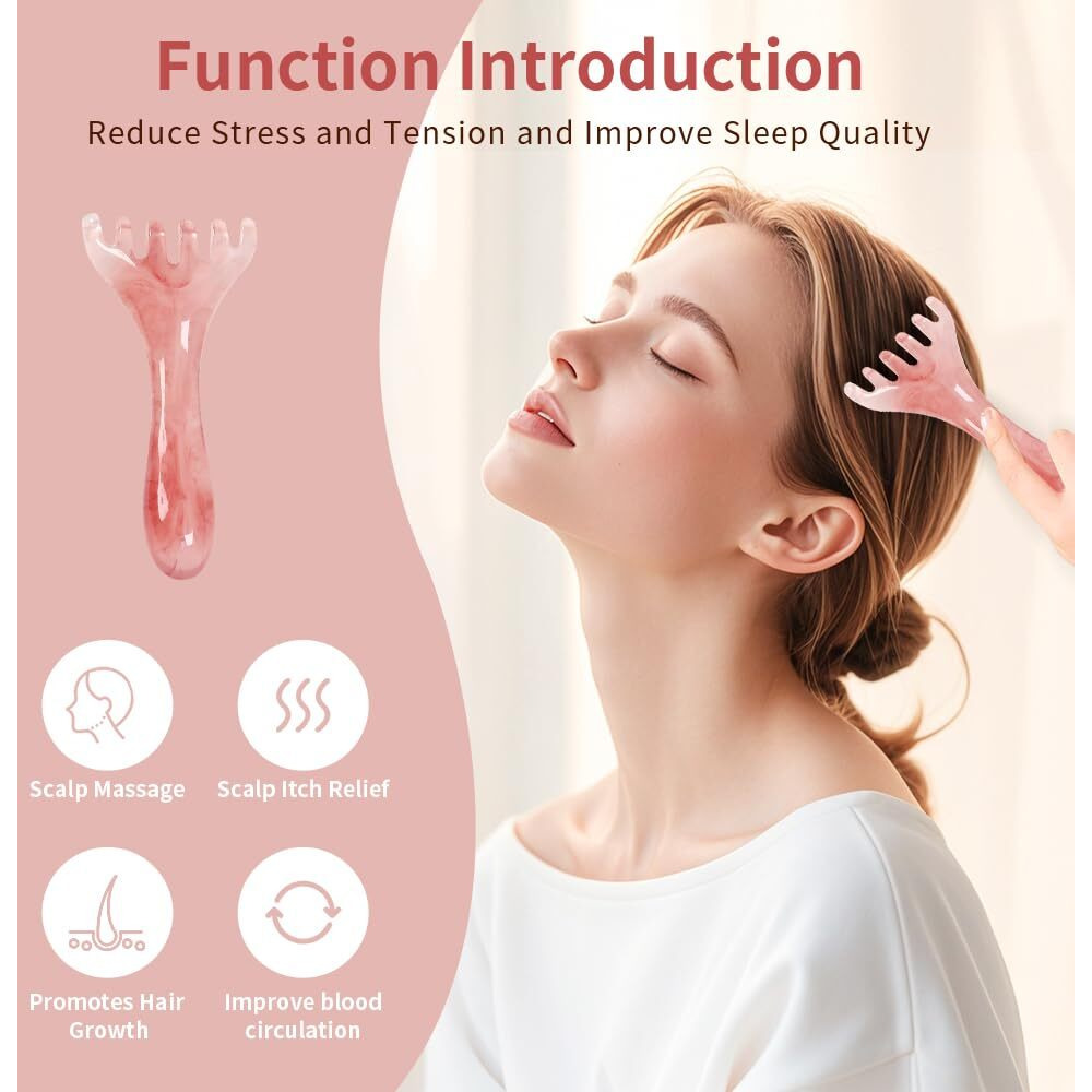 Scalp Massager Gua Sha Tools Therapy Comb Manual Spa Head Massager For Scalp Body Relaxing With Gifts Box For Family And Friends