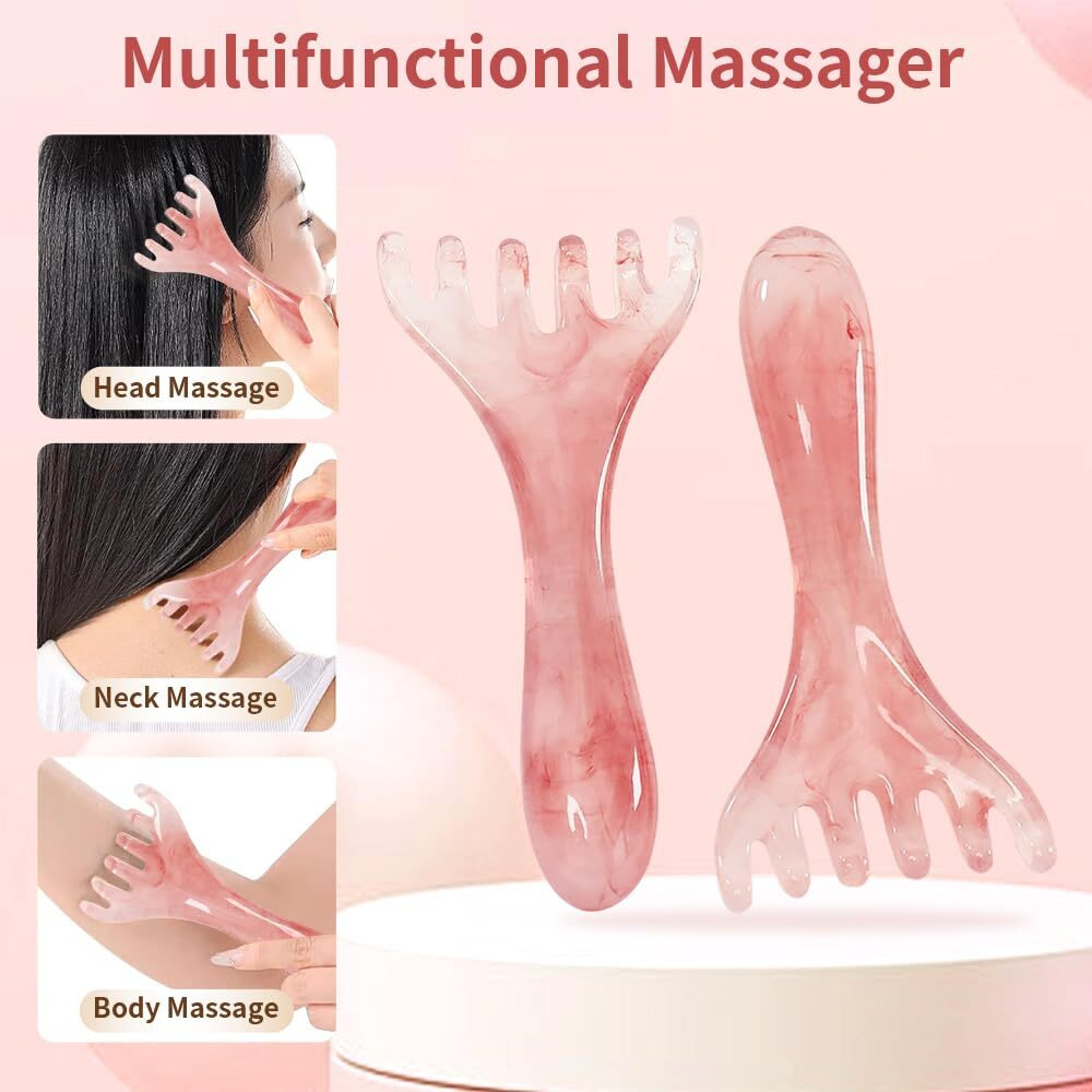 Scalp Massager Gua Sha Tools Therapy Comb Manual Spa Head Massager For Scalp Body Relaxing With Gifts Box For Family And Friends