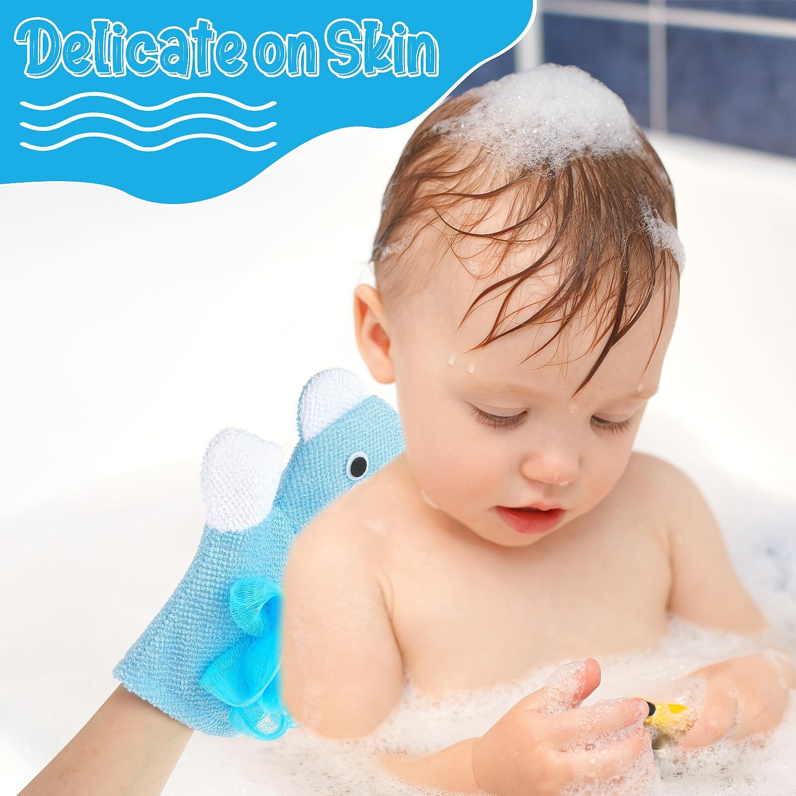 2 Pcs Kids Shower Loofah Cute Animal Kid Bath Gloves Loofah Body Scrubber For Showers Kids Sponges Exfoliating Bath Mitt Shower Washing Gloves For Baby Gentle Soft And Easy To Lather (Bear Frog)