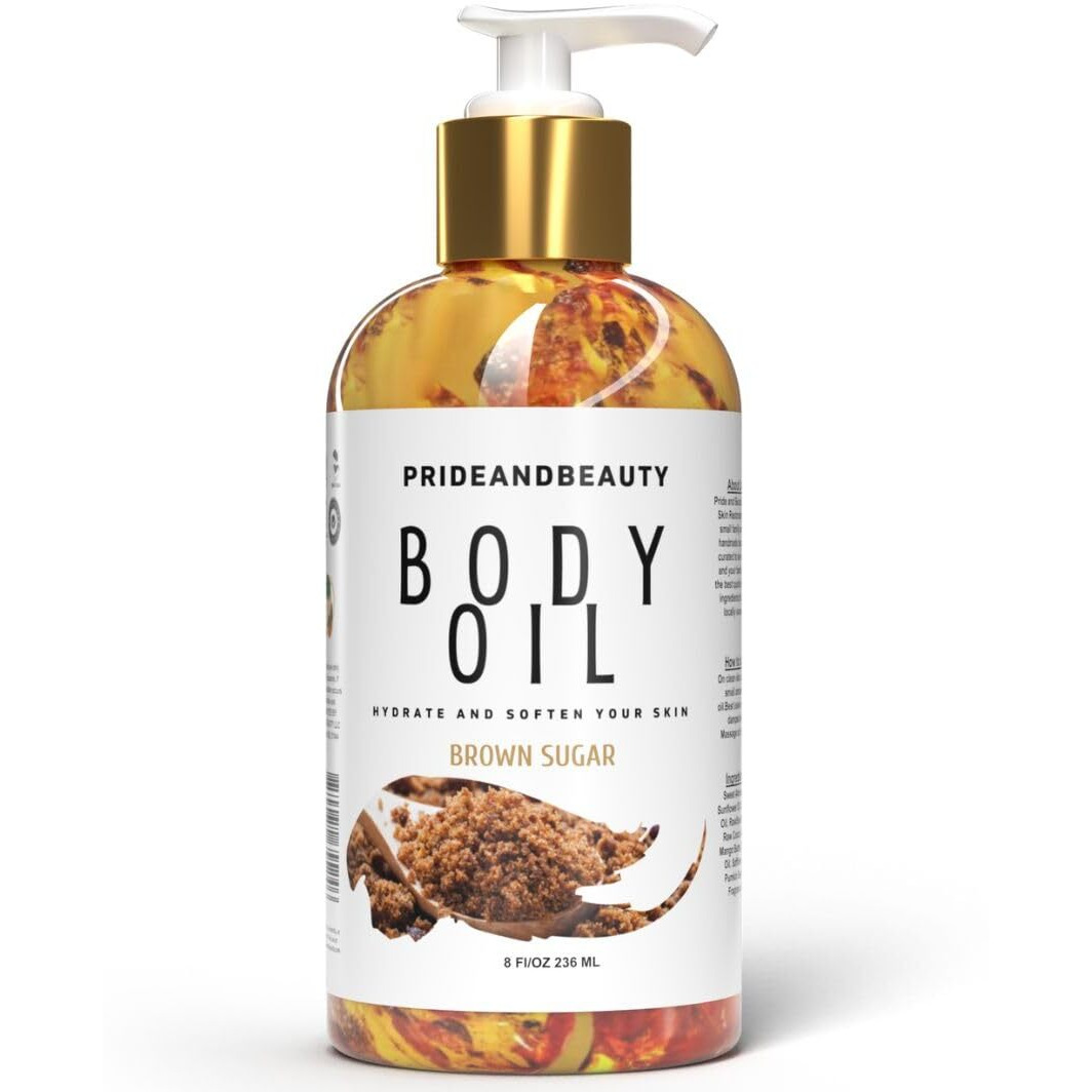 Vanilla Body Oil. After Shower Oil. Skin Hydrating Oil. Body Oil Scented. Body Oils For Women Dry Skin. (Vanilla Buttercream) (8 Ounces, Brown Sugar)