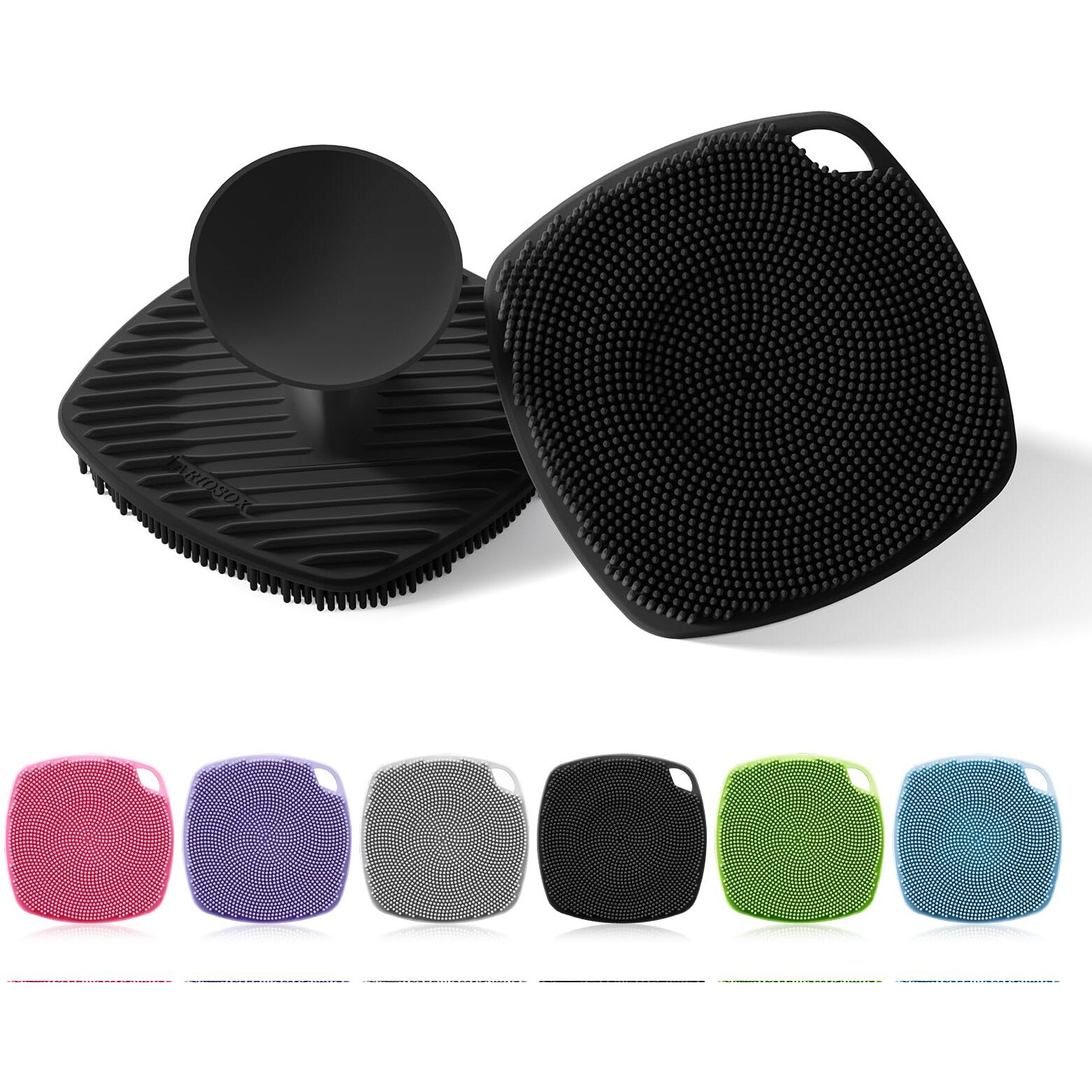 Ariosox Silicone Body Scrubber, Gentle Texture Exfoliating Body Scrubber For Men And Women On Sensitive Skin, Soft Scrubber Produces Rich Form And Builds Up Lather, Getting A Deep Skin Clean (Black)