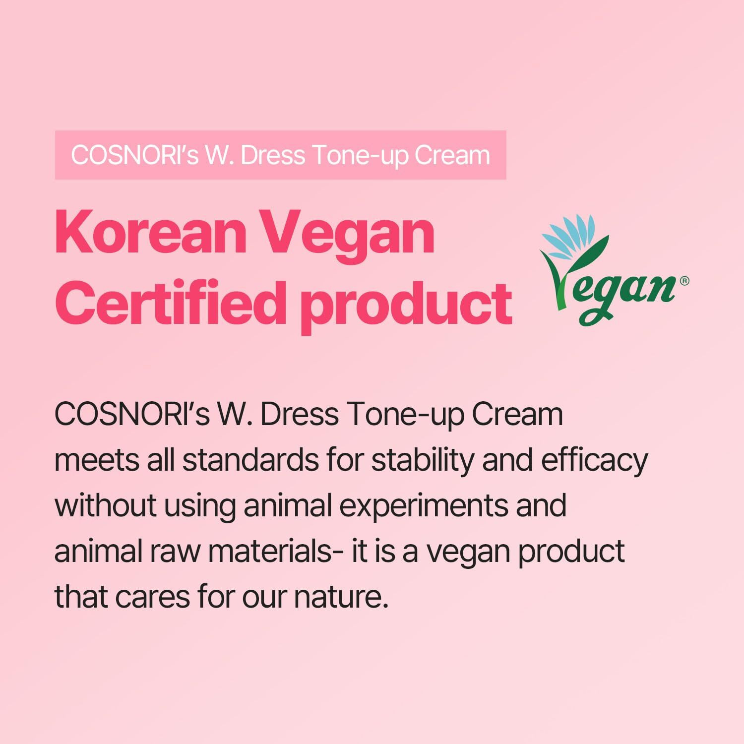 Cosnori W. Dress Tone-Up Cream -Quick Skin Tone Balancer - Evens Out Complexion - No Makeup Natural Look - Long-Lasting Hydrating & Sebum Control Face And Body - Vegan, No Animal Tested - 1.7 Fl. Oz.