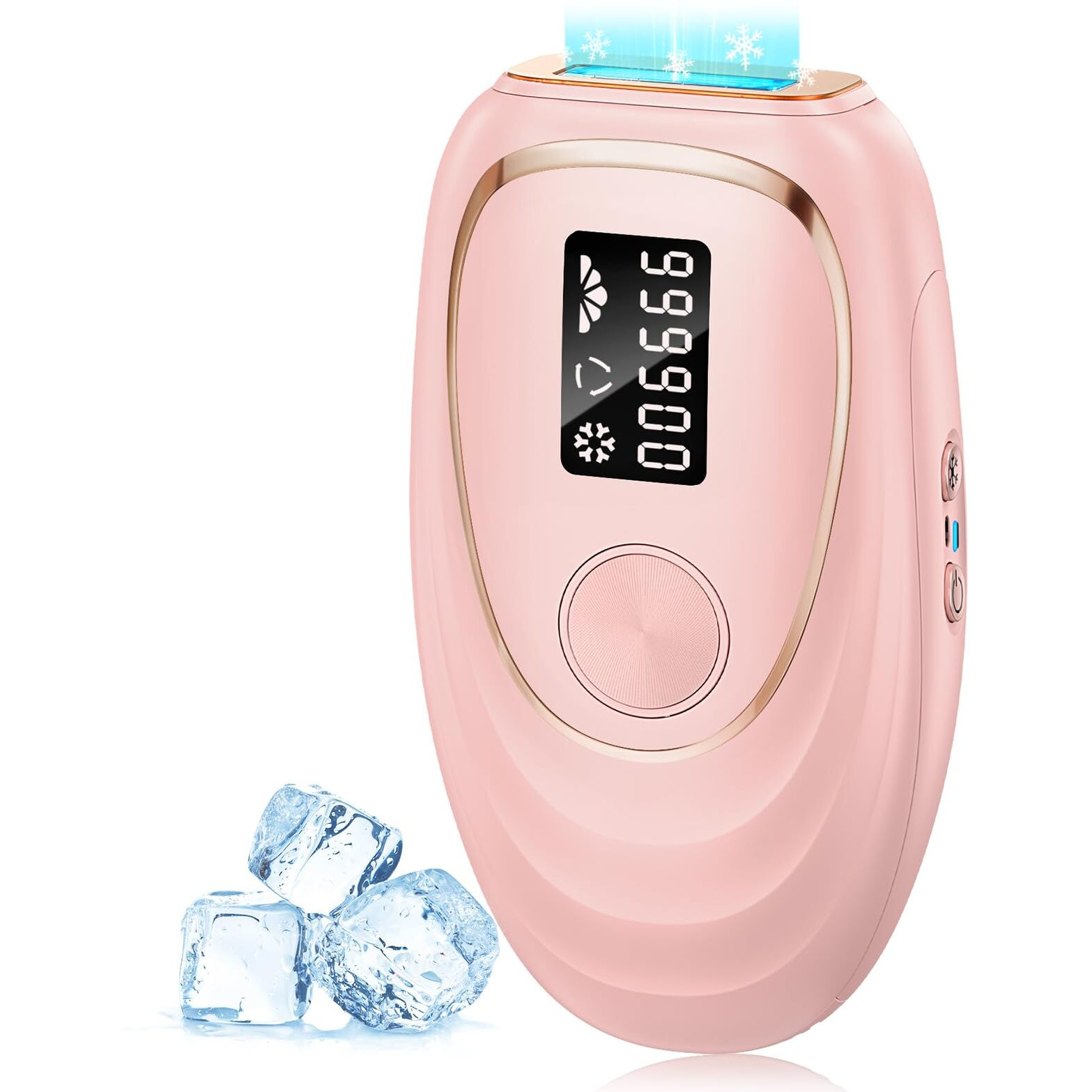 Oreeth Ipl Laser Hair Removal Device For Women & Men - Home 45F Ice-Cooling Contact For Painless & Long-Lasting Results, 86% Hair Reduction In 3 Weeks For Full Body & Bikini Line, Light Pink