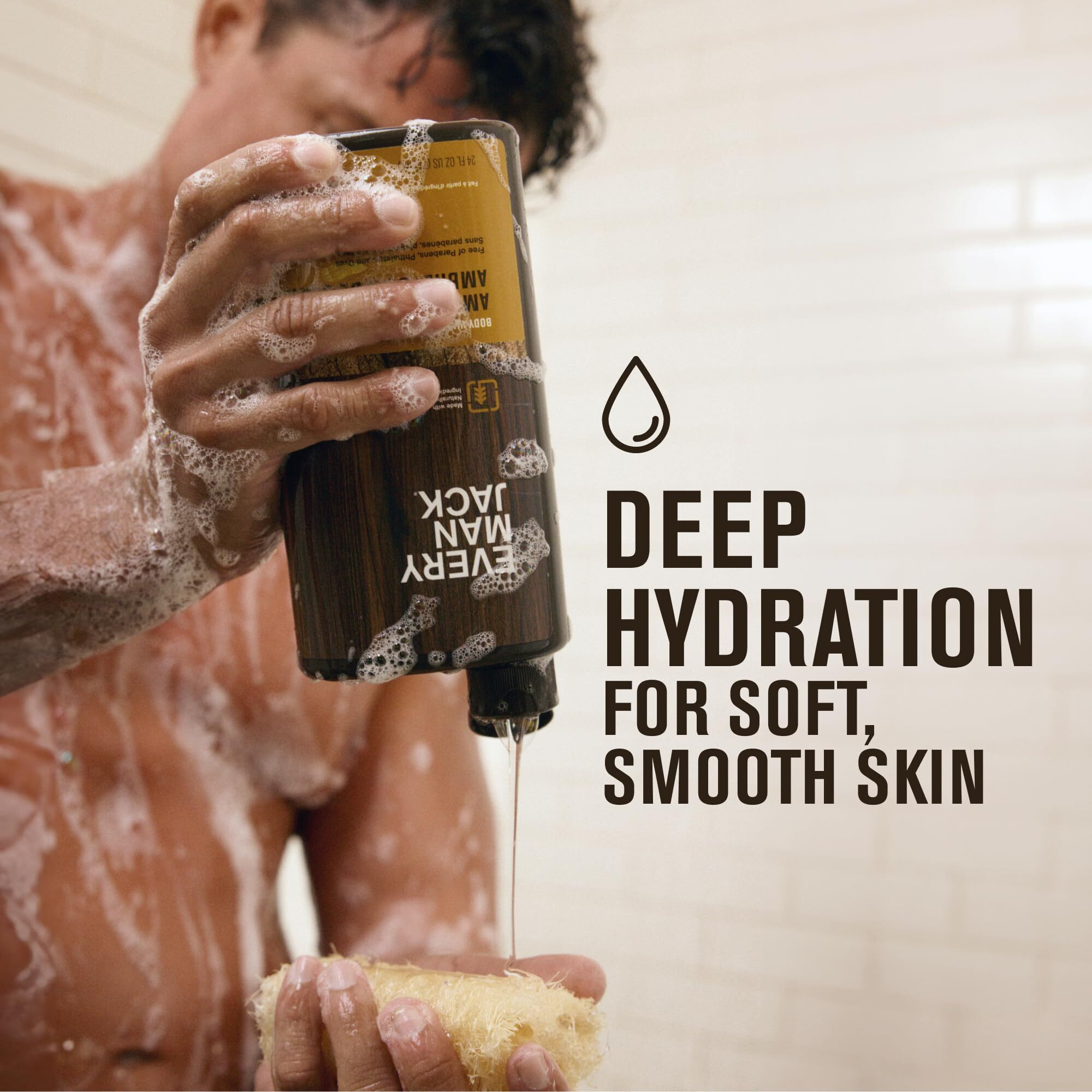 Every Man Jack Mens Hydrating Body Wash For All Skin Types - Cleanse And Hydrate Skin With Naturally Derived Marine Extracts, Coconut Oil, And A Sea Minerals + Citron Scent - 33.8 Fl. Oz. - 2 Bottle