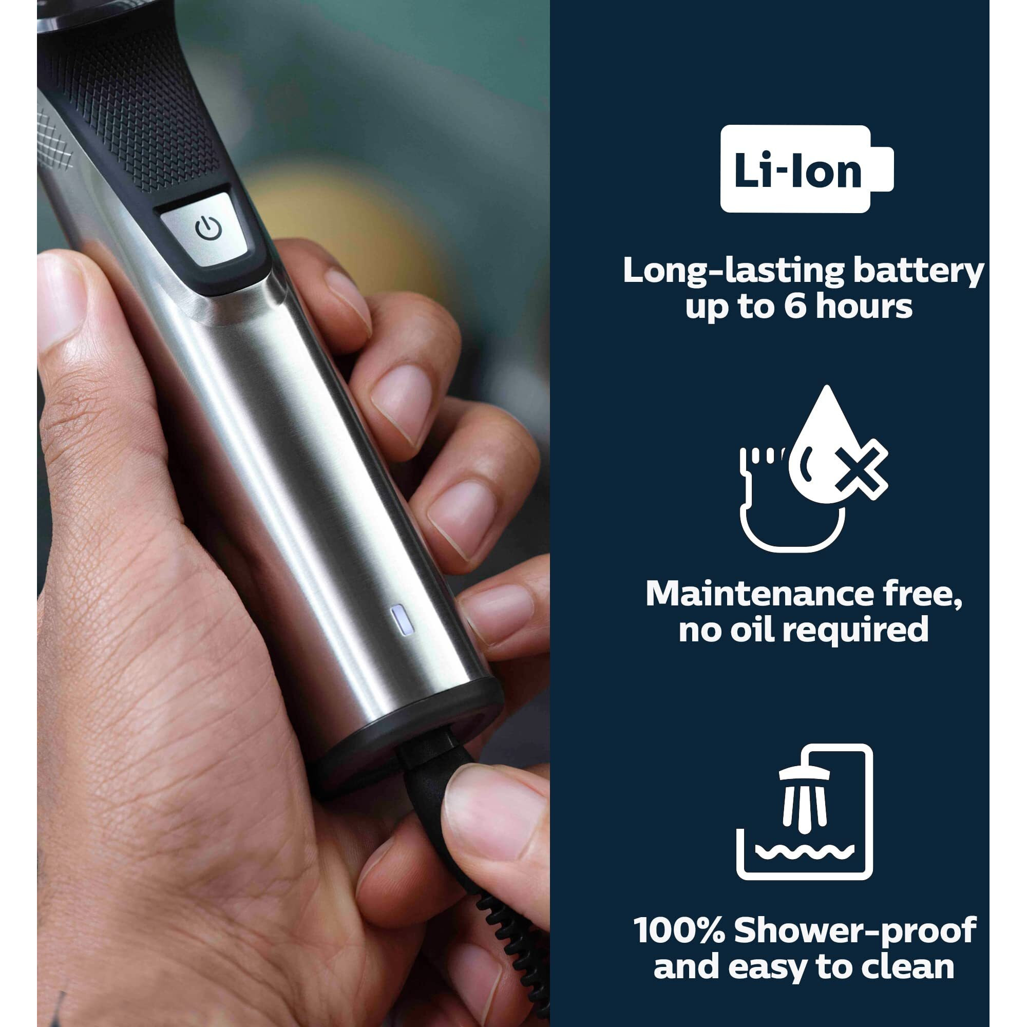 Philips Norelco Multigroom 9000 Series Mg9740-18-In-1 Precision Trimmer For Face, Head, And Body With Titanium Blades, 6-Hour Battery Life, And Showerproof Design, Packaging May Vary