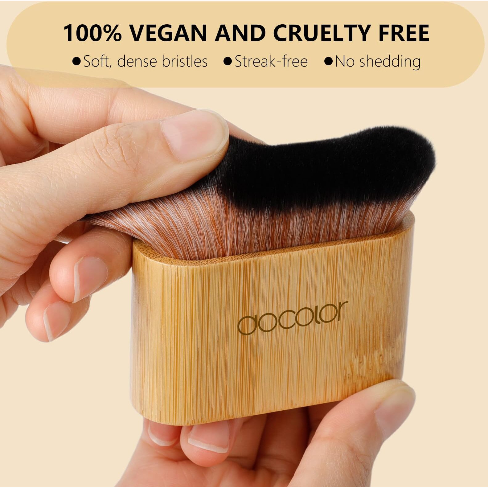 Docolor Self Tanner Brush Large Body Makeup Brush, Soft Vegan Tanning Brush No Stripes, For Foundation, Self-Tanner, Bronzer, Self Tan Back Applicator Body + Face Self-Tan Blending Brush Gift Box
