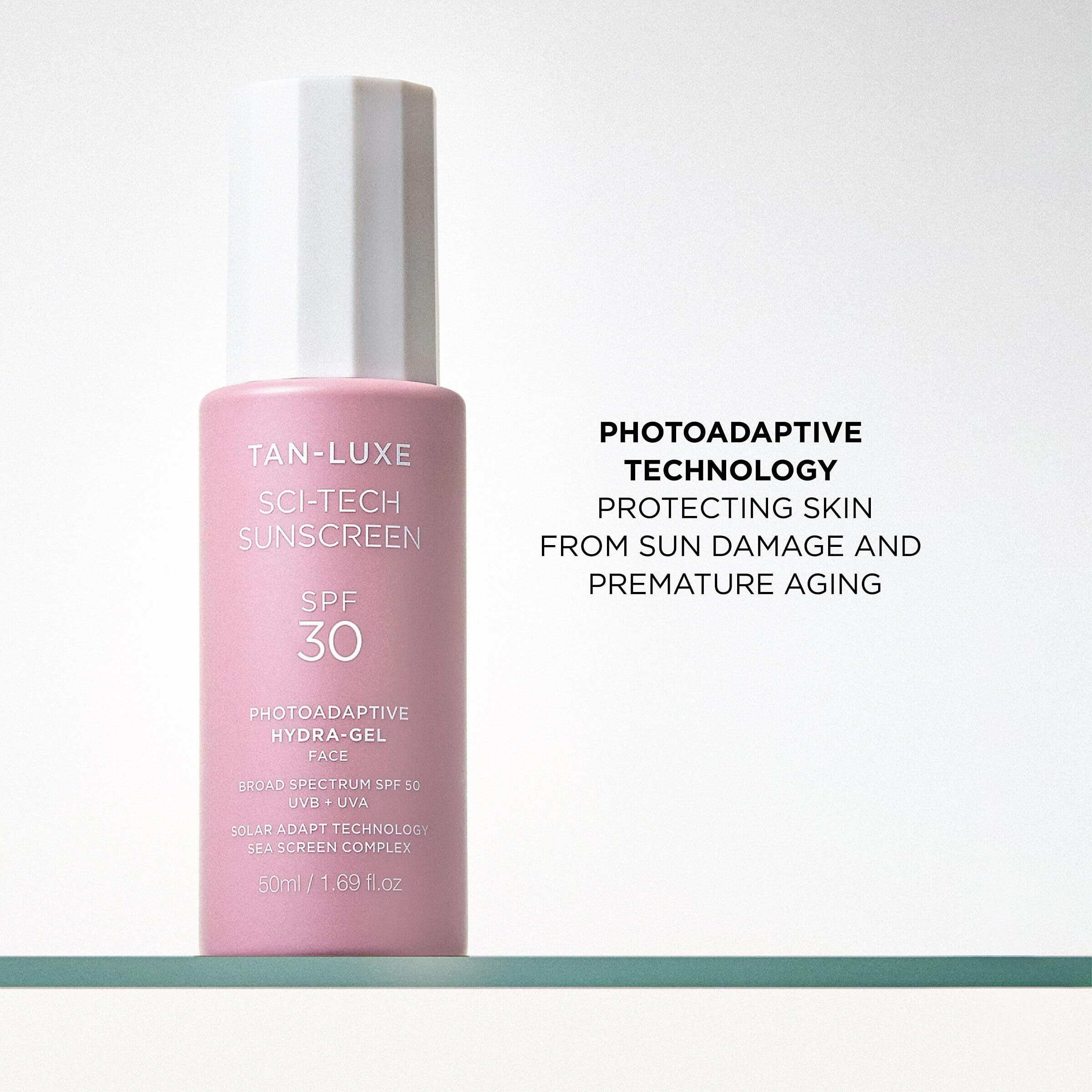 Tan-Luxe Sci-Tech Sunscreen Spf 50 Marine Mist Body, Clear, Lightweight Body Sunscreen Spray With Solar Adapt Technology, Water-Resistant, Reef Safe, Vegan, 6.76 Fl. Oz/200 Ml Bottle