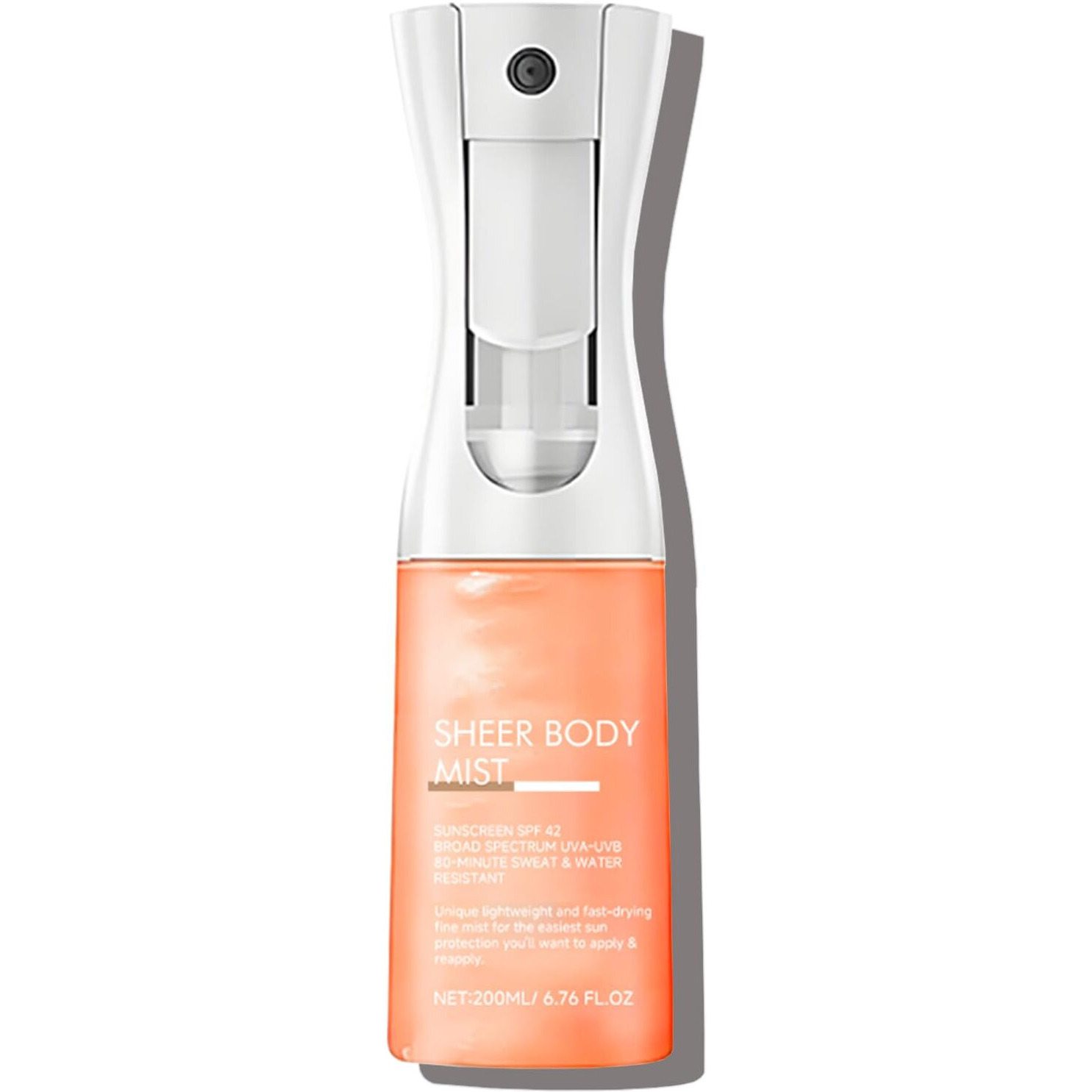 Sunglaze Sheer Body Mist Sunscreen Spf 42 - Body Shimmer Sunscreen, Hydrating Mist Makeup Friendly, Gives Skin A Glowy Finish, Waterproof, Lightweight - Beach Essentials (6.76Fl.Oz)