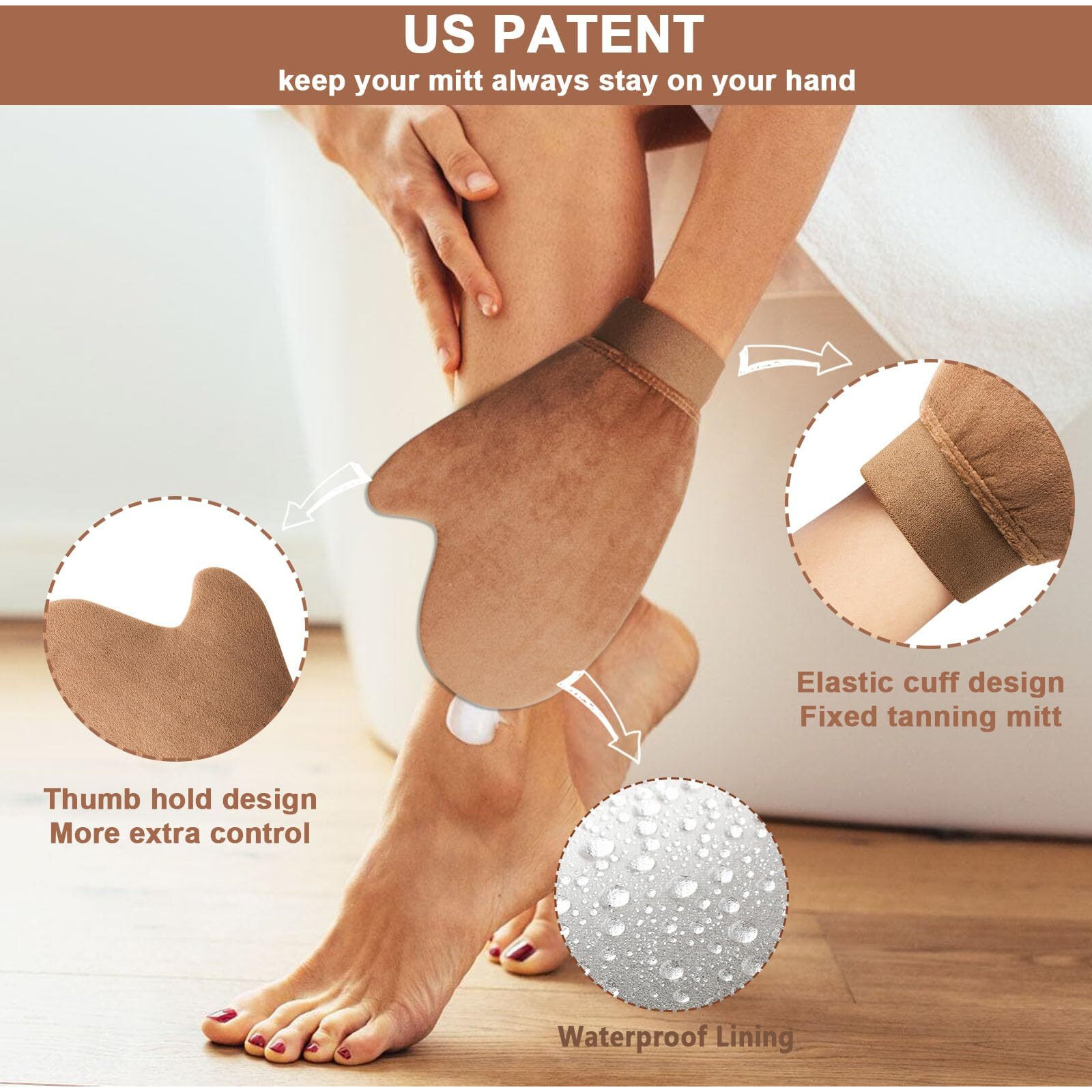 3 In 1 Self Tanning Mitts Self Tanner Mitt Applicator Tanning Brush Self Tanner Back Applicator, Tanning Gloves For Self Tan Mitt Applicator,Self Tanning Kit For Lotion,Spray Tan,Body,Sunless,Face