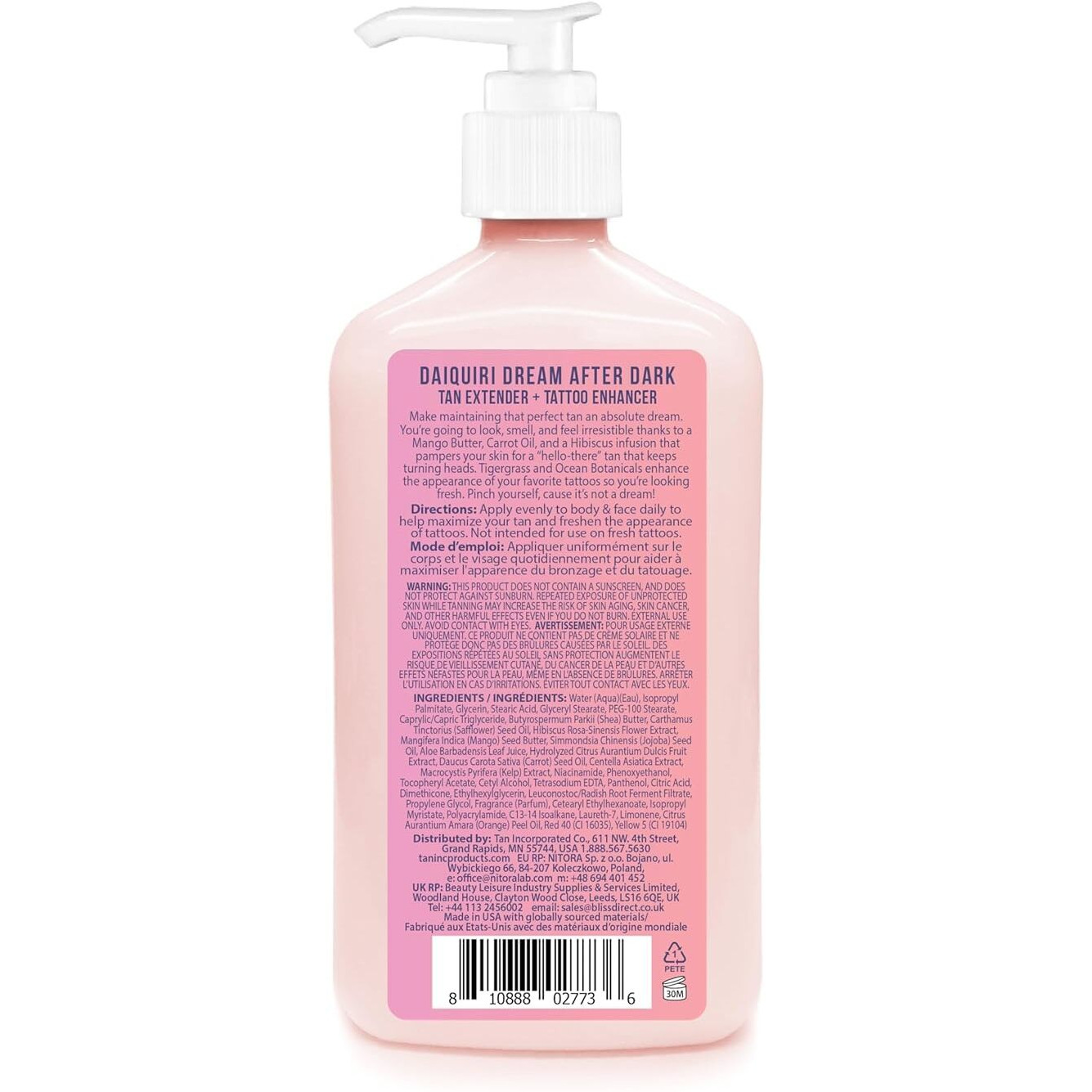 Brown Sugar Daiquiri Dream After Dark Tan Extender + Tattoo Enhancer Moisturizing Body Lotion W/Hibiscus - Helps Enhance Your Tan & Tattoos