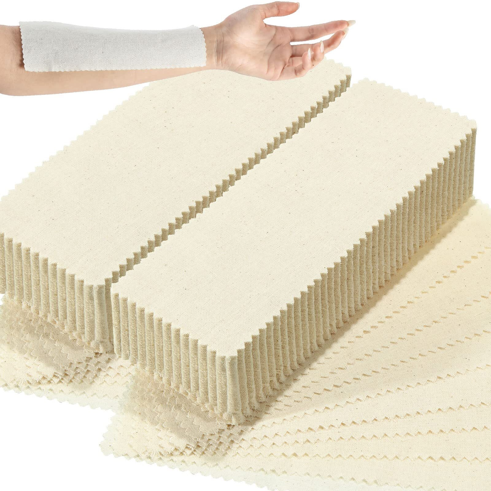 Loopeer 300 Pcs Natural Muslin Epilating Face Wax Strips Hair Removal Eyebrow Precut Body Facial Cotton Wax Cloth Strip For Women Men(8 X 2.8 Inch)