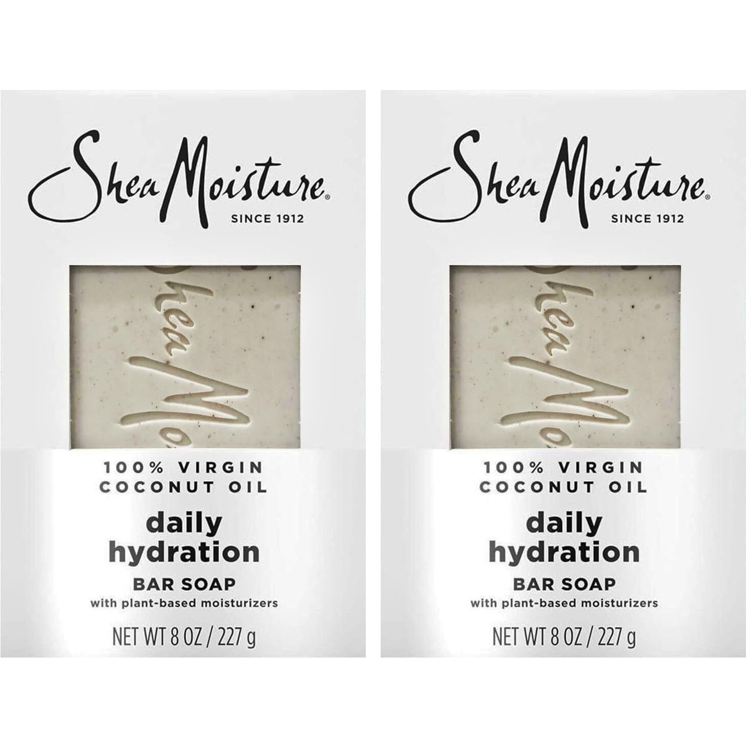 Sheamoisture Bar Soap 100% Virgin Coconut Oil - Daily Hydrating Body Wash Bar Soap With Plant-Based Moisturizers To Nourish And Replenish Skin - 8 Oz. Bar 2 Pack