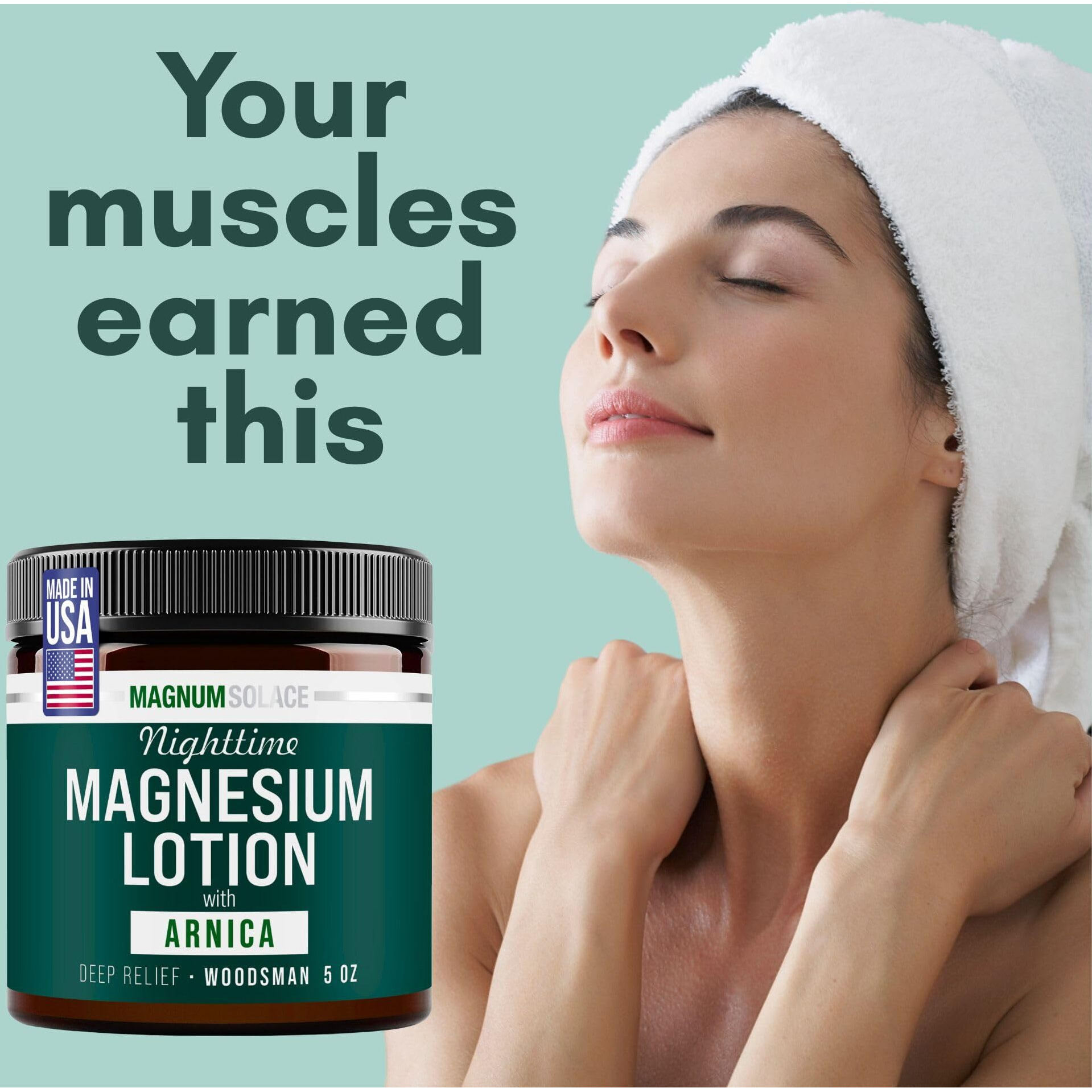 Nighttime Magnesium Lotion With Arnica - Soothing Relief & Relaxation, Highly Concentrated Magnesium For Muscles & Joints - Apply To Legs Or Feet Before Bed - Skin-Friendly
