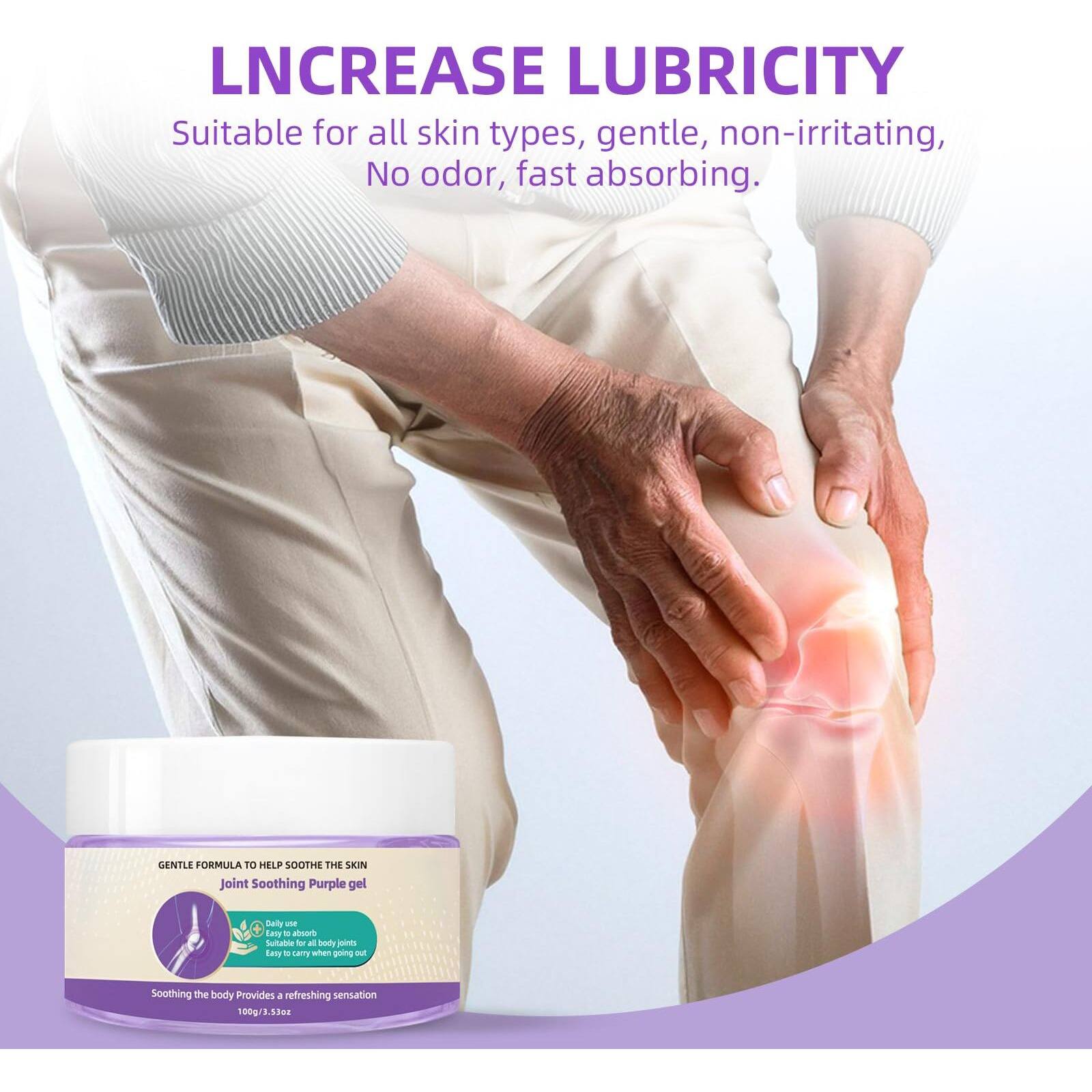 Joint Pain Gel Purple Gel Moisturizing Cream For Knees, Neck, Feet, Hand Whole Body