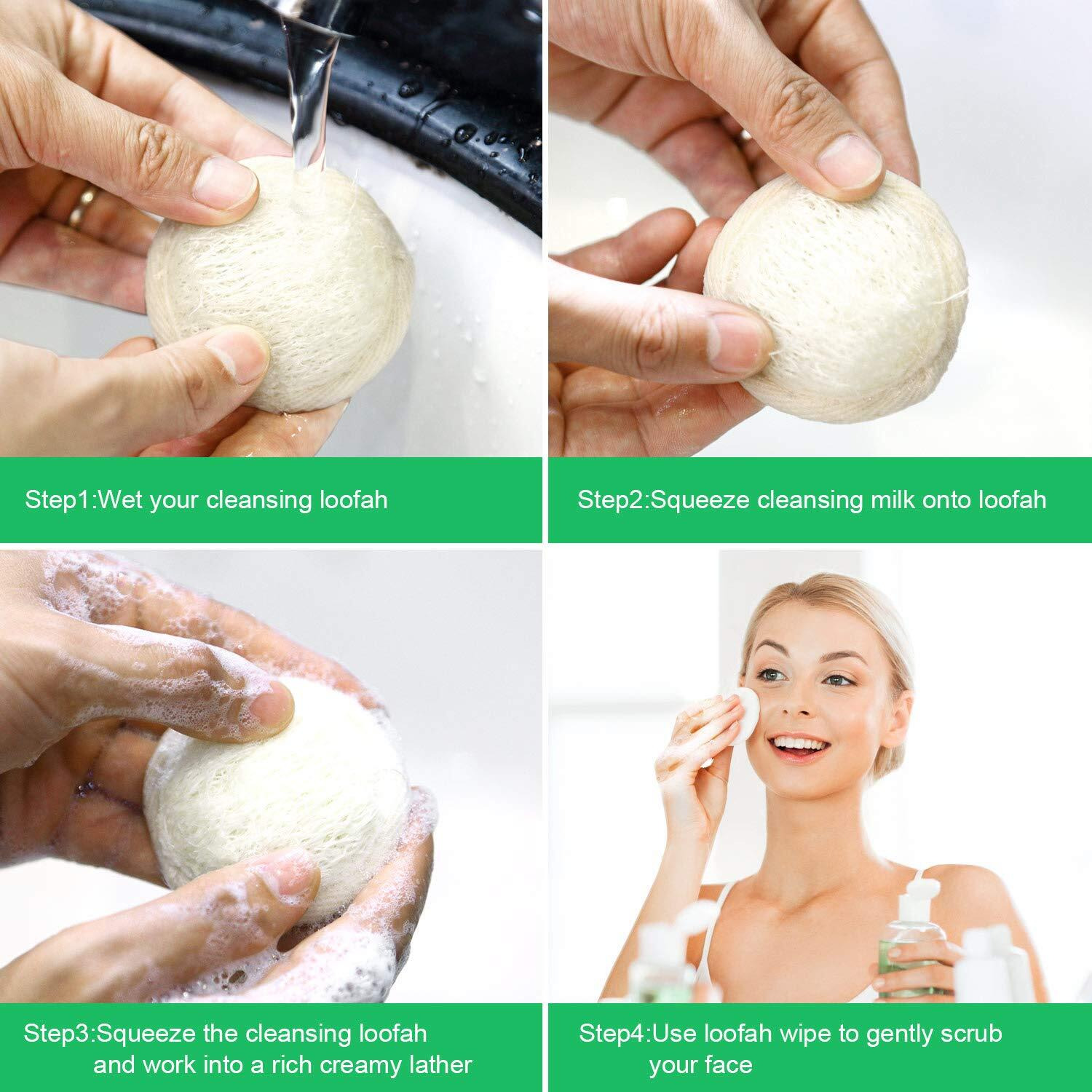 18 Packs Exfoliating Loofah Sponge Pads Mini Facial Body Bath Shower Loofah Sponge Pad Natural Exfoliating Scrubber Brush For Women Men