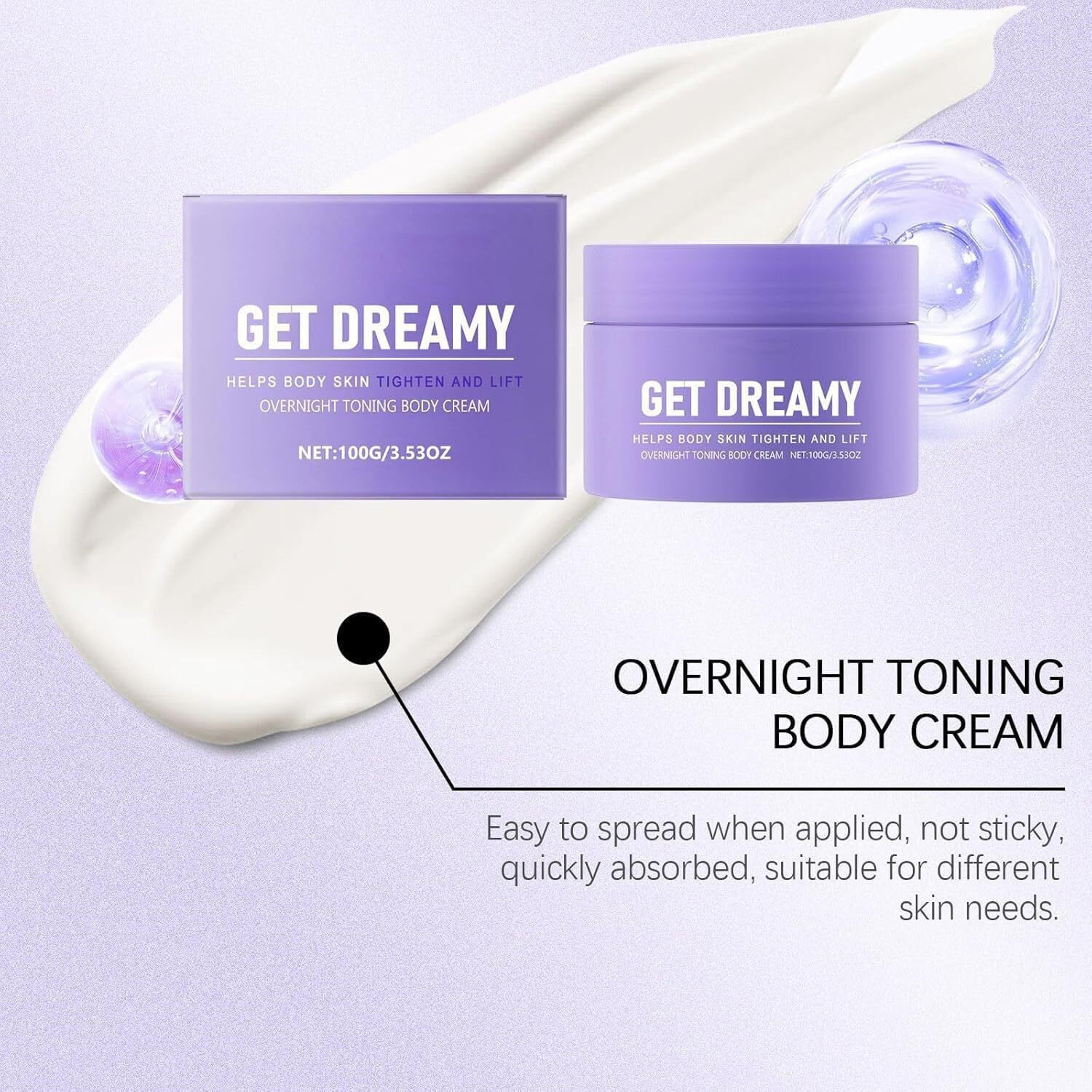 Get Dreamy Overnight Toning Whip, Overnight Toning Firming Cream, Body Firming Cream For Women, Helps Improve The Look Of Loose Skin