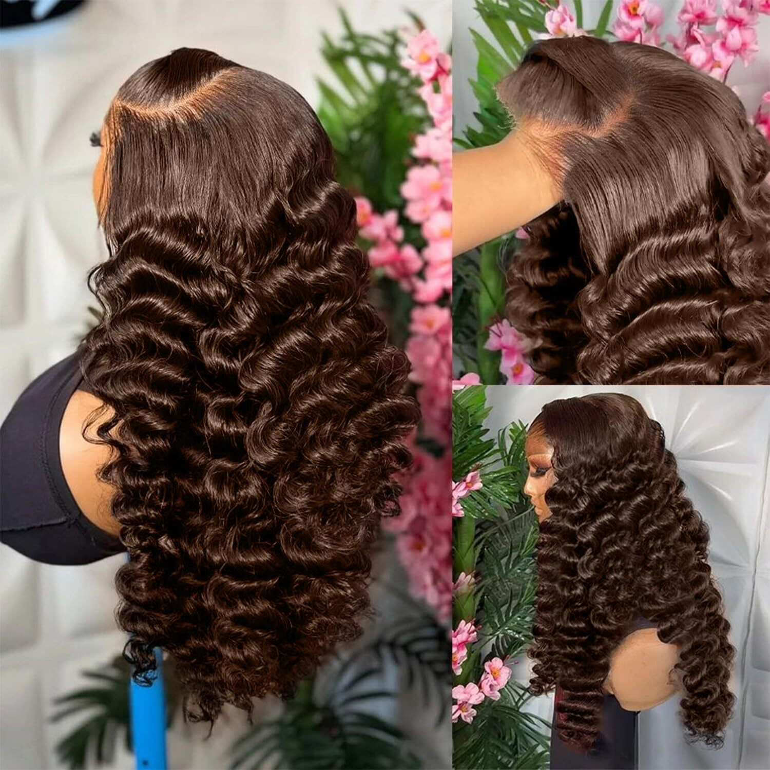 Ffegg 2X6 Skinlike Real Hd Lace Closure Chocolate Brown Human Hair Wig 0.095Mm Ultra-Thin Hd Lace 15A Brazilian Body Wave Virgin Human Hair Lace Closure Wigs For Black Women (28 Inch)