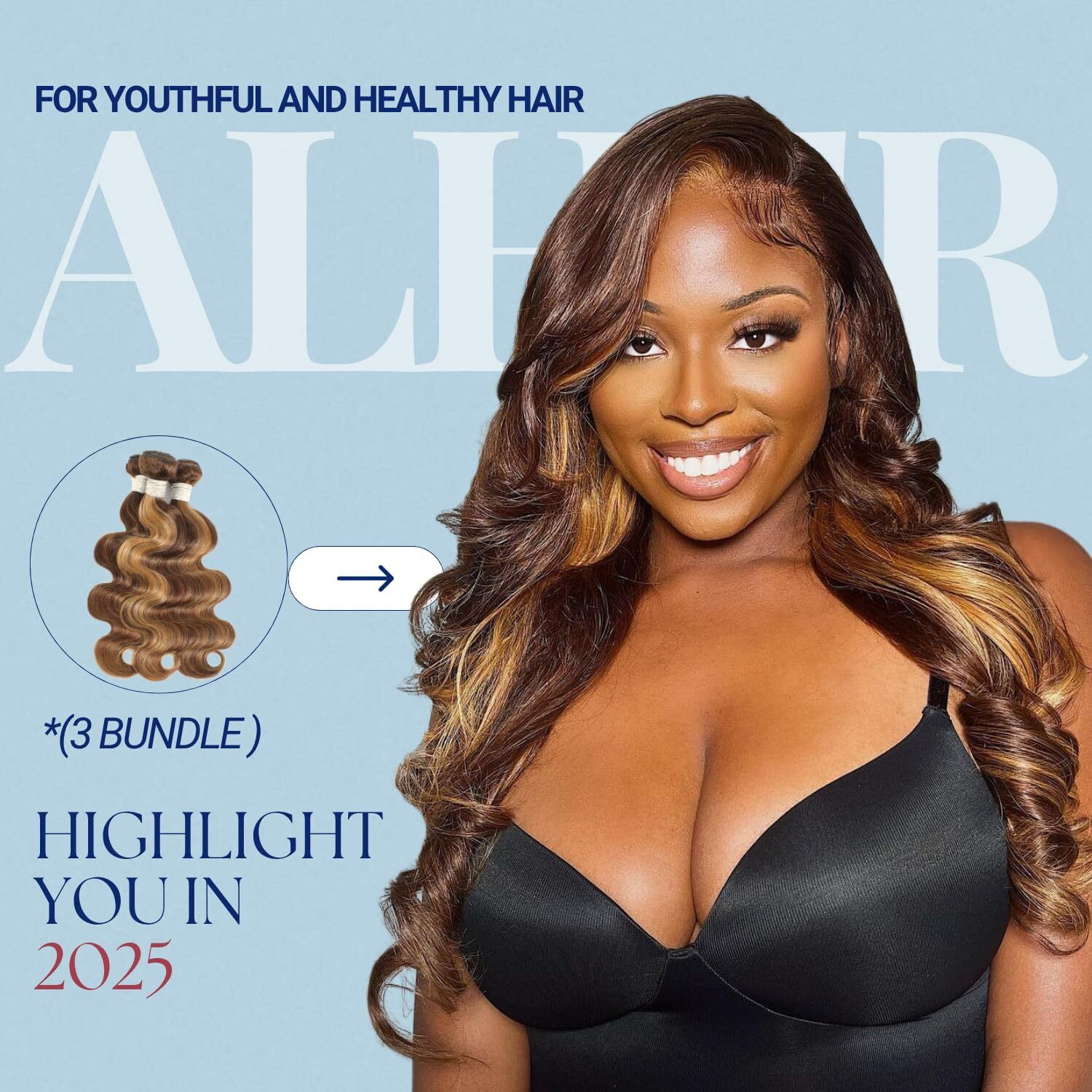 Alher 4/27 Honey Blonde Highlight 3 Bundles With 13X4 Frontal (22 24 26 + 20), 12A Balayage Ombre Honey Brown 100% Virgin Remy Hair Bundles Body Wave,With Ear To Ear Hd Lace Frontal Closure Free Part