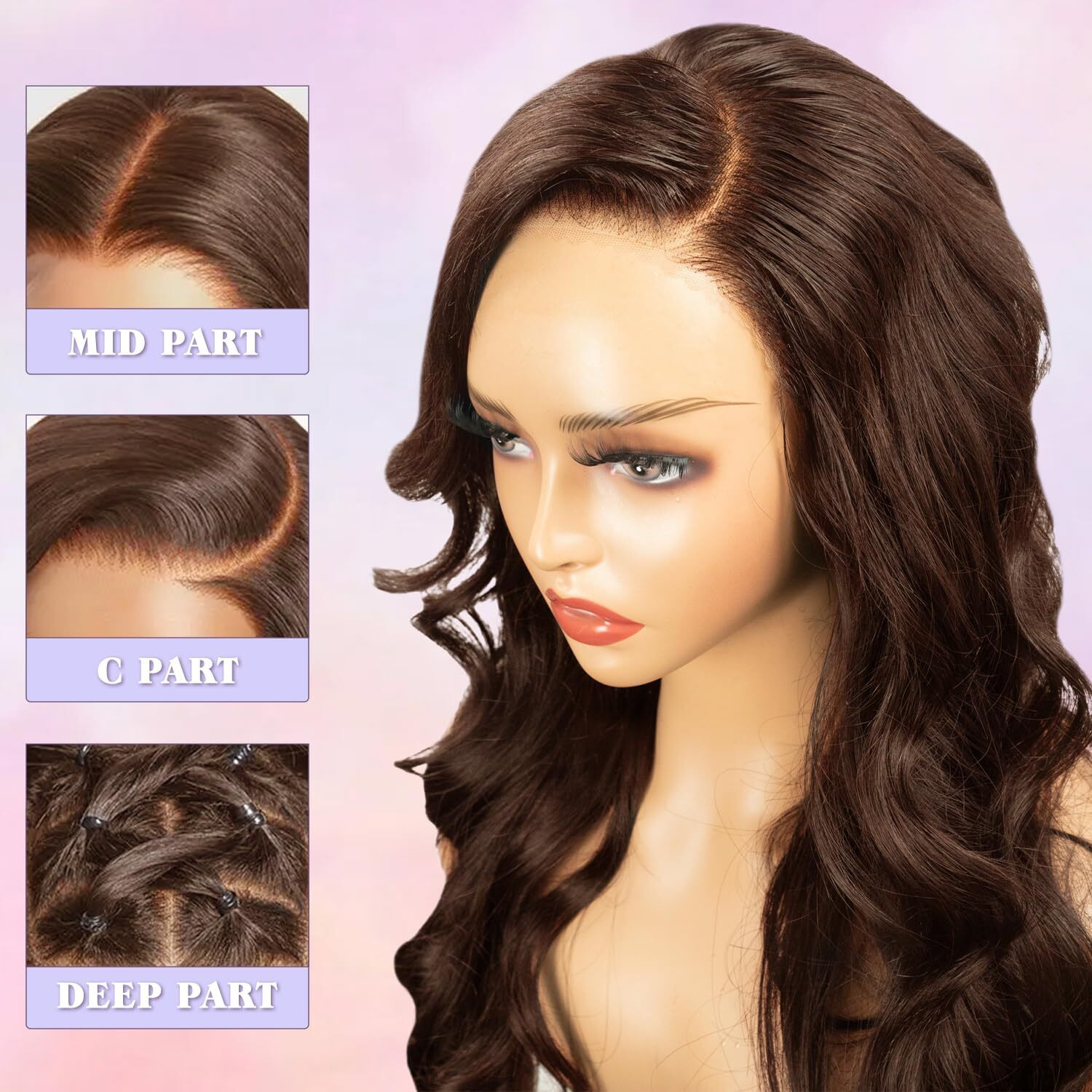 28 Inch Wear And Go Glueless Wigs Human Hair Pre Plucked Pre Cut 200% Density Brown Lace Front Wigs 9X6 Chocolate Brown Human Hair Wig For Women Bye Bye Knots Brown Body Wave Wigs Glueless Wear And Go