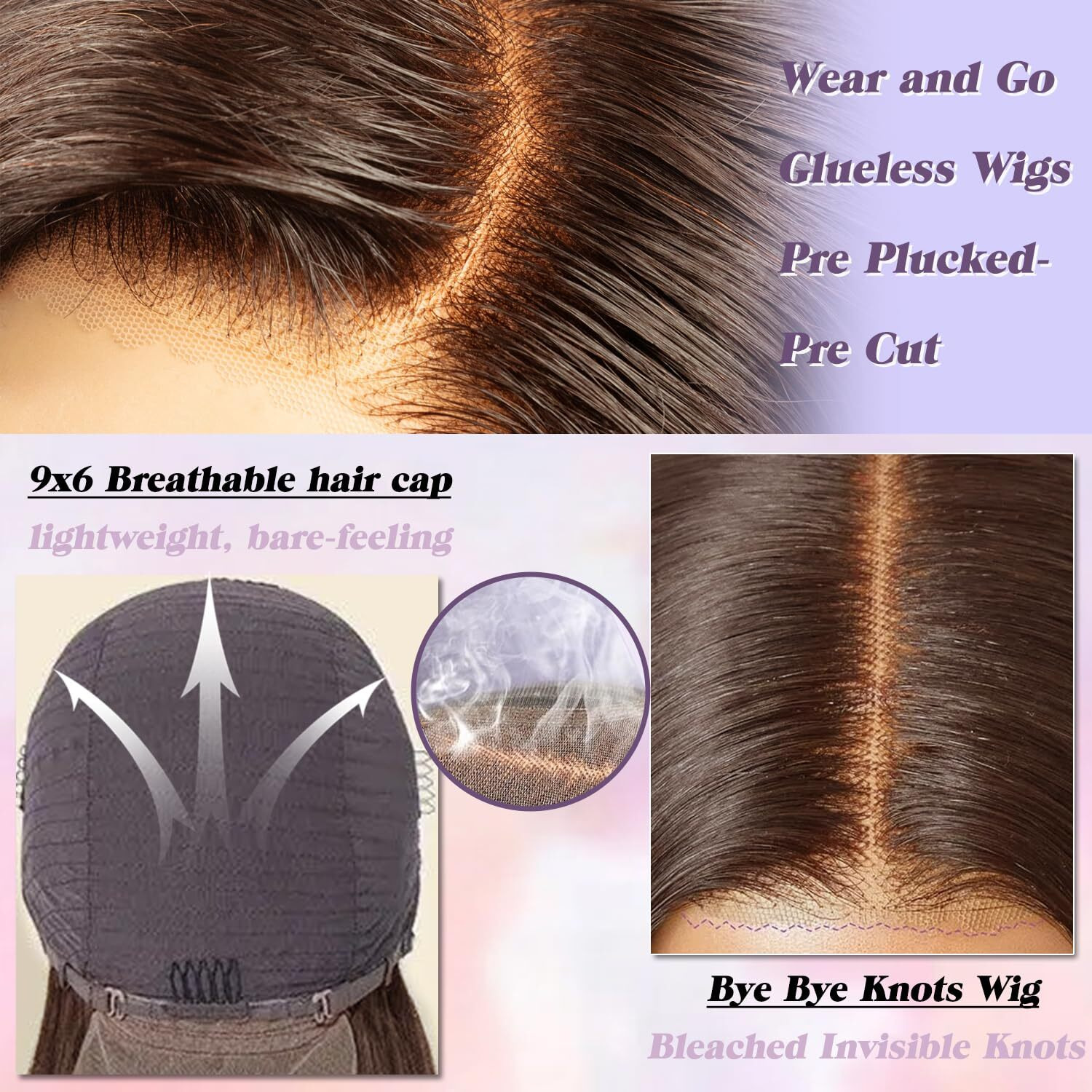 28 Inch Wear And Go Glueless Wigs Human Hair Pre Plucked Pre Cut 200% Density Brown Lace Front Wigs 9X6 Chocolate Brown Human Hair Wig For Women Bye Bye Knots Brown Body Wave Wigs Glueless Wear And Go