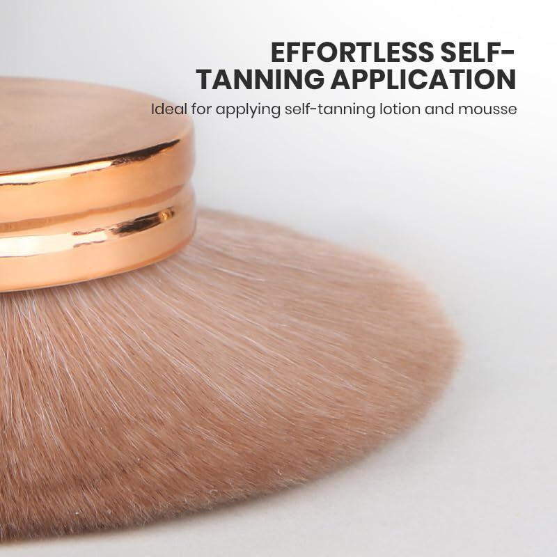 Yafiygi Body Makeup Brush Extra Large Oval Self Tanning Brush Multipurpose 74Mm Wide-Headed Self Tanner Kabuki Sunscreen Brush For Legs Body Sunless Tan Streak Free Applicator (Rose Gold)