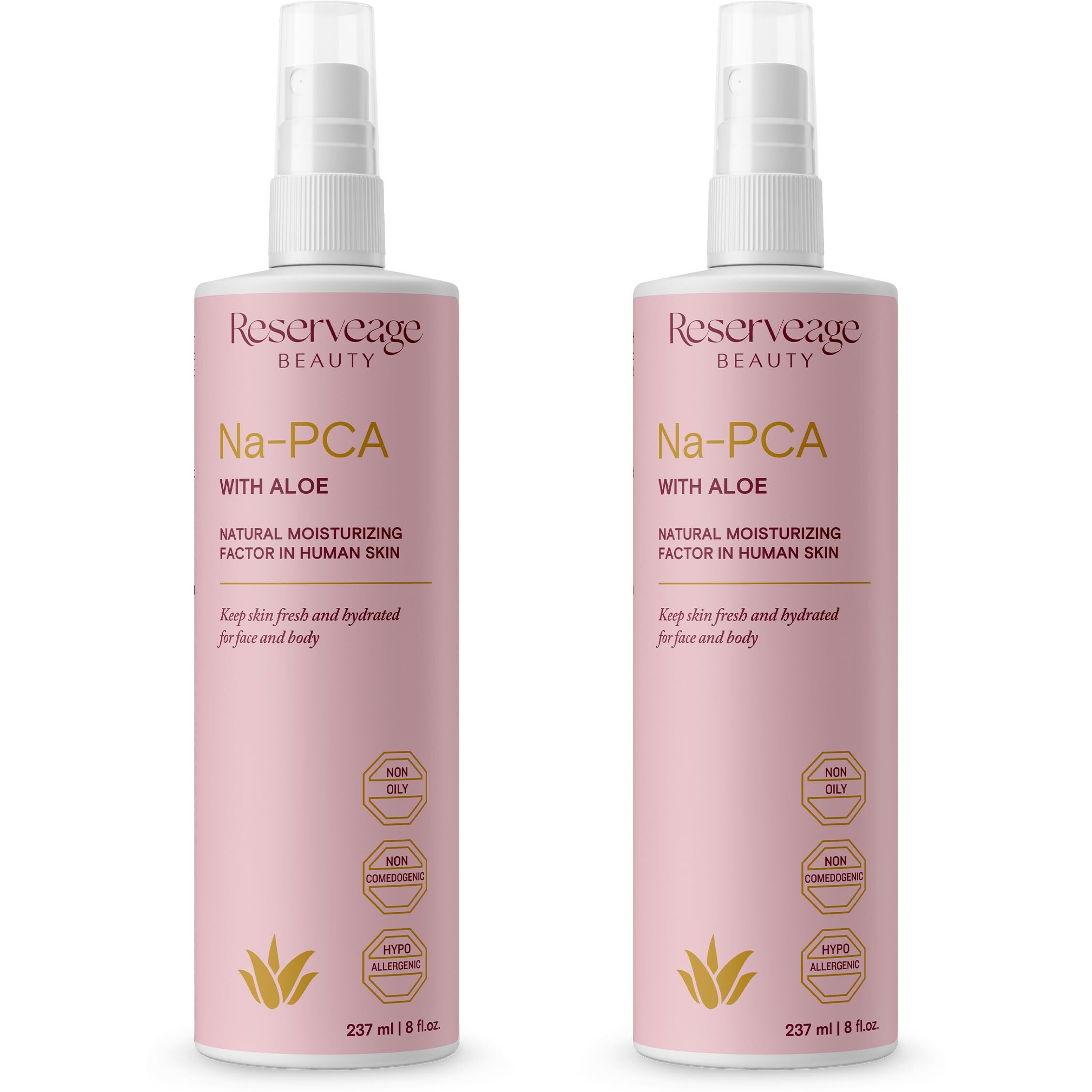 Reserveage Na-Pca Spray With Aloe Vera - Moisturizing Body Lotion For Dry Skin - Anti Aging Face Moisturizer For Women And Men - With Aloe Vera & Eucalyptus Oil 8 Fl Oz (Pack Of 2)