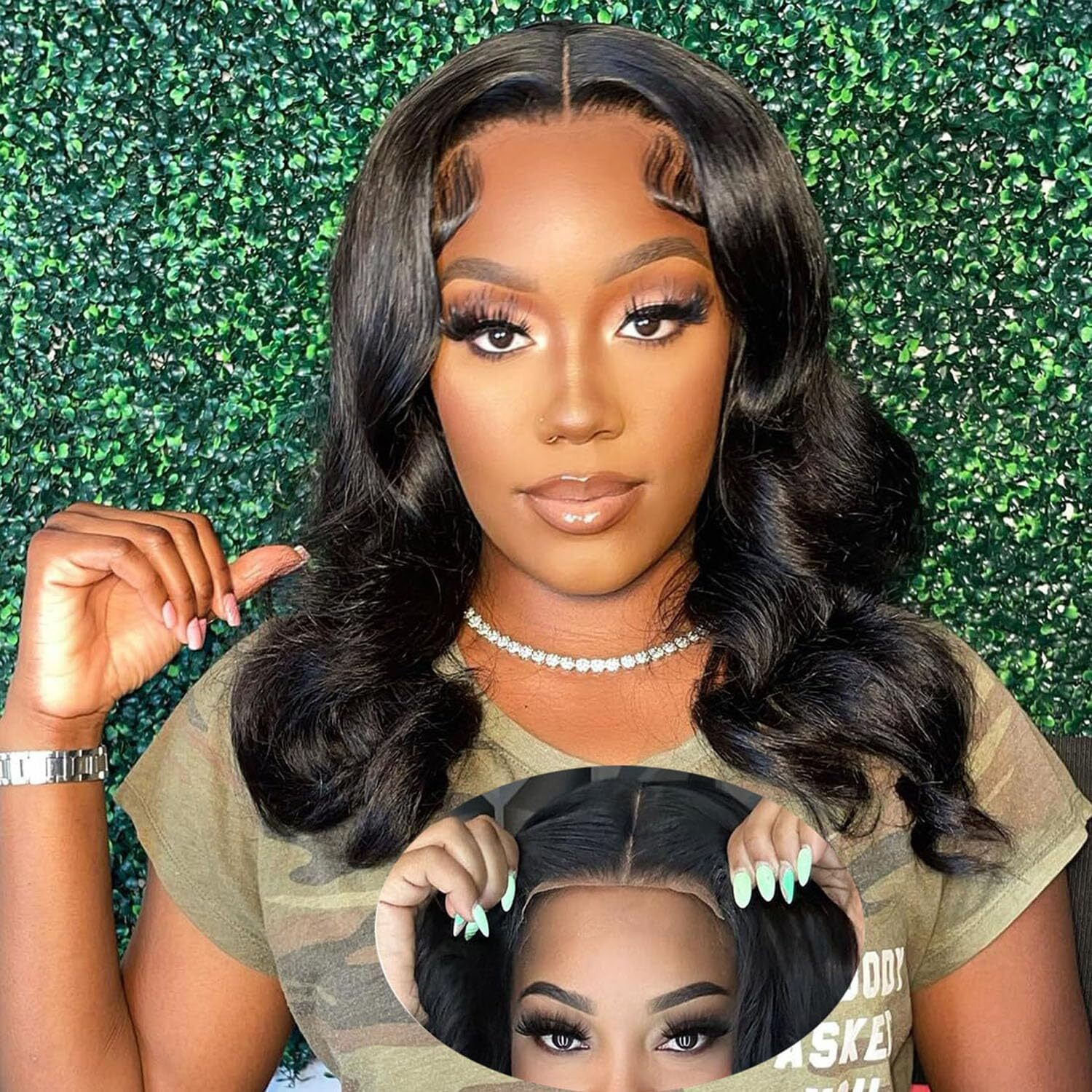 Atilck Wear And Go Glueless Wig - Body Wave Lace Front Human Hair Wigs For Black Women - Pre Plucked And Pre Cut 4X4 Lace Closure - No Glue Needed For Beginners, 18 Inch