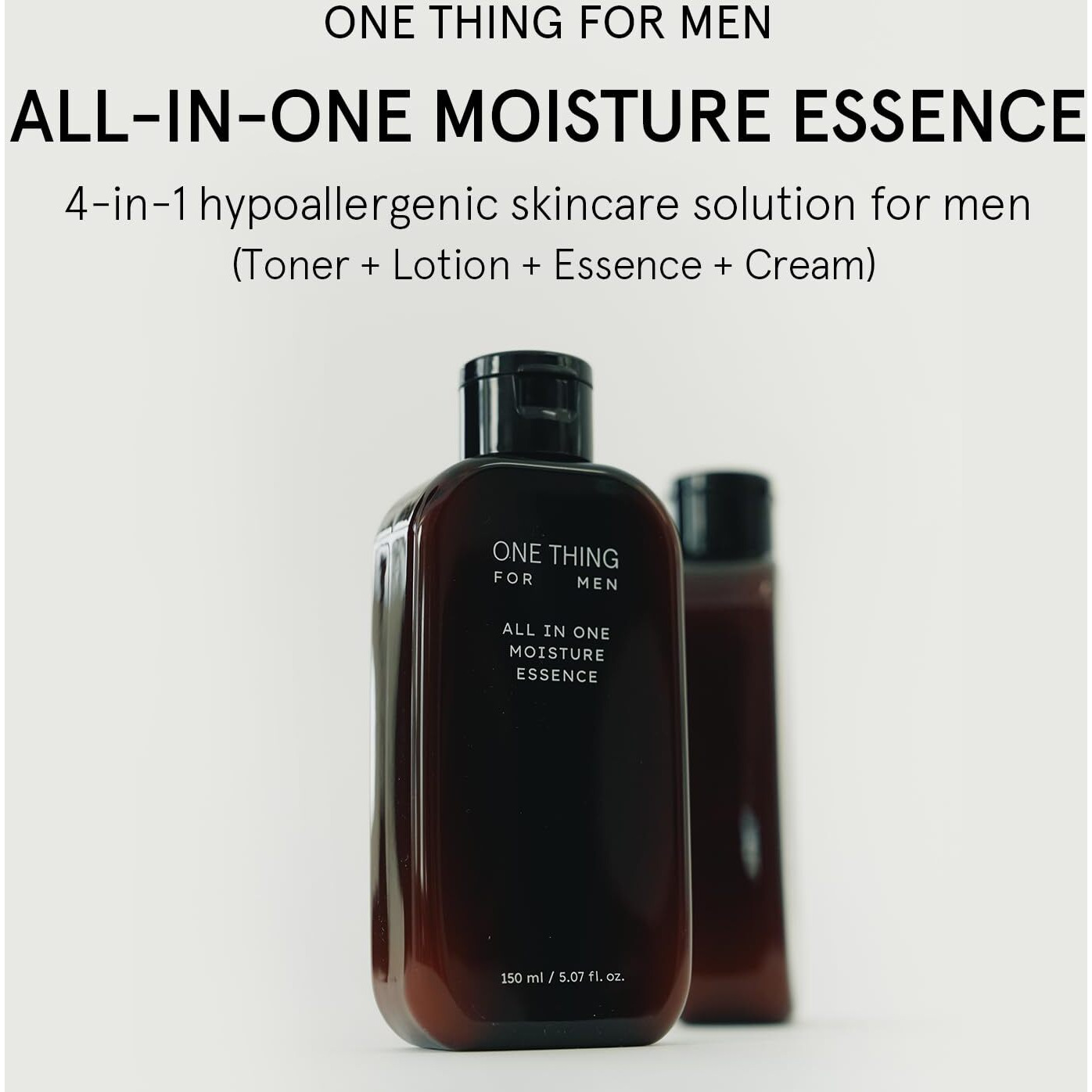 One Thing For Men All In One Moisture Essence 5.07 Fl Oz | 4-In-1 Soothing Mens Face Moisturizer, Toner, Aftershave Lotion, Daily Hydrating Serum, Ha Hyaluronic Acid, Barrier Relief | Korean Skin Care