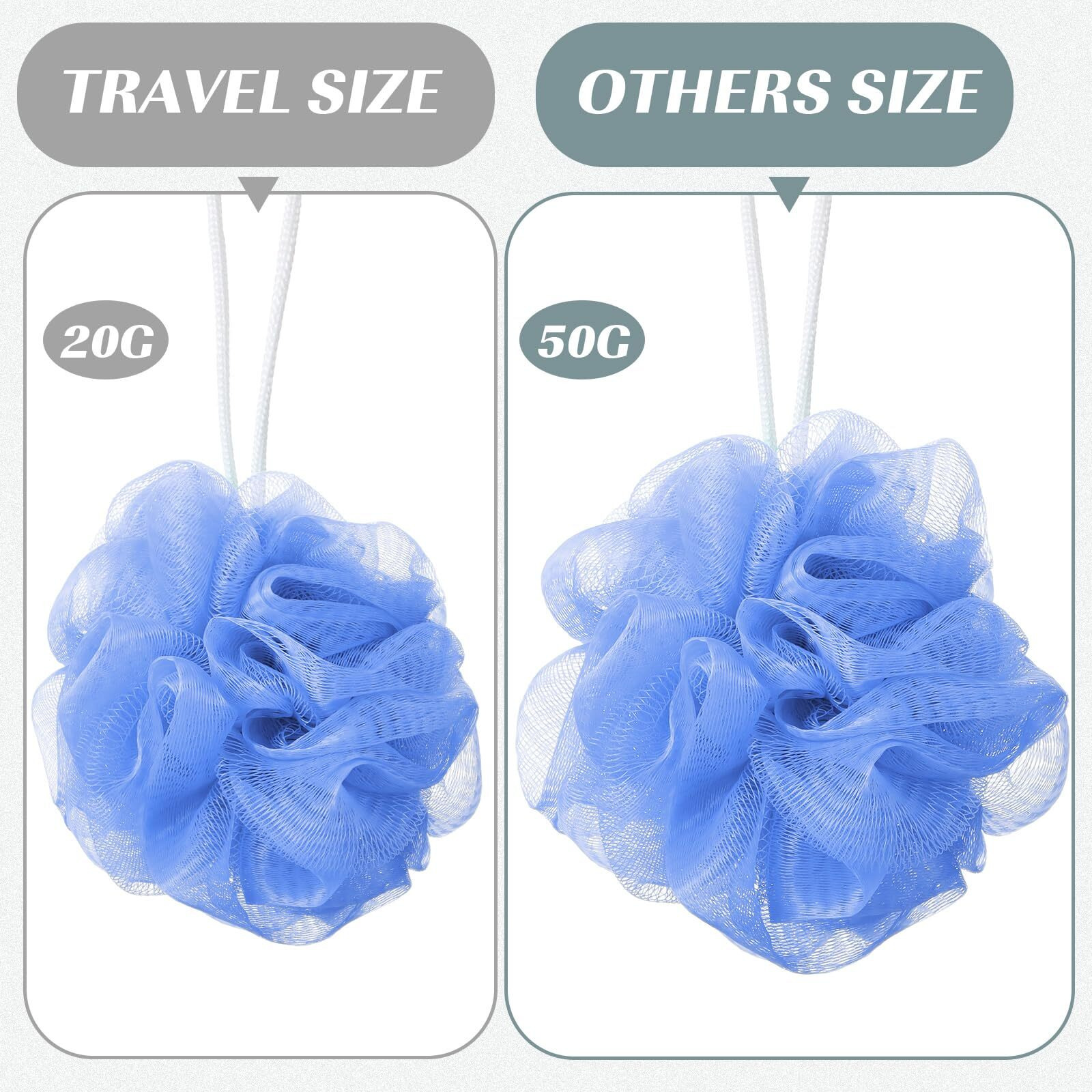 Sunnyray 200 Pcs Loofahs Bulk Bath Sponge Shower Luffas Exfoliating Body Scrubber Packs Soft Mesh Loofahs Balls Travel Cleaning Wash Puff Bathing Accessories For Women Men, 20G (Colorful)