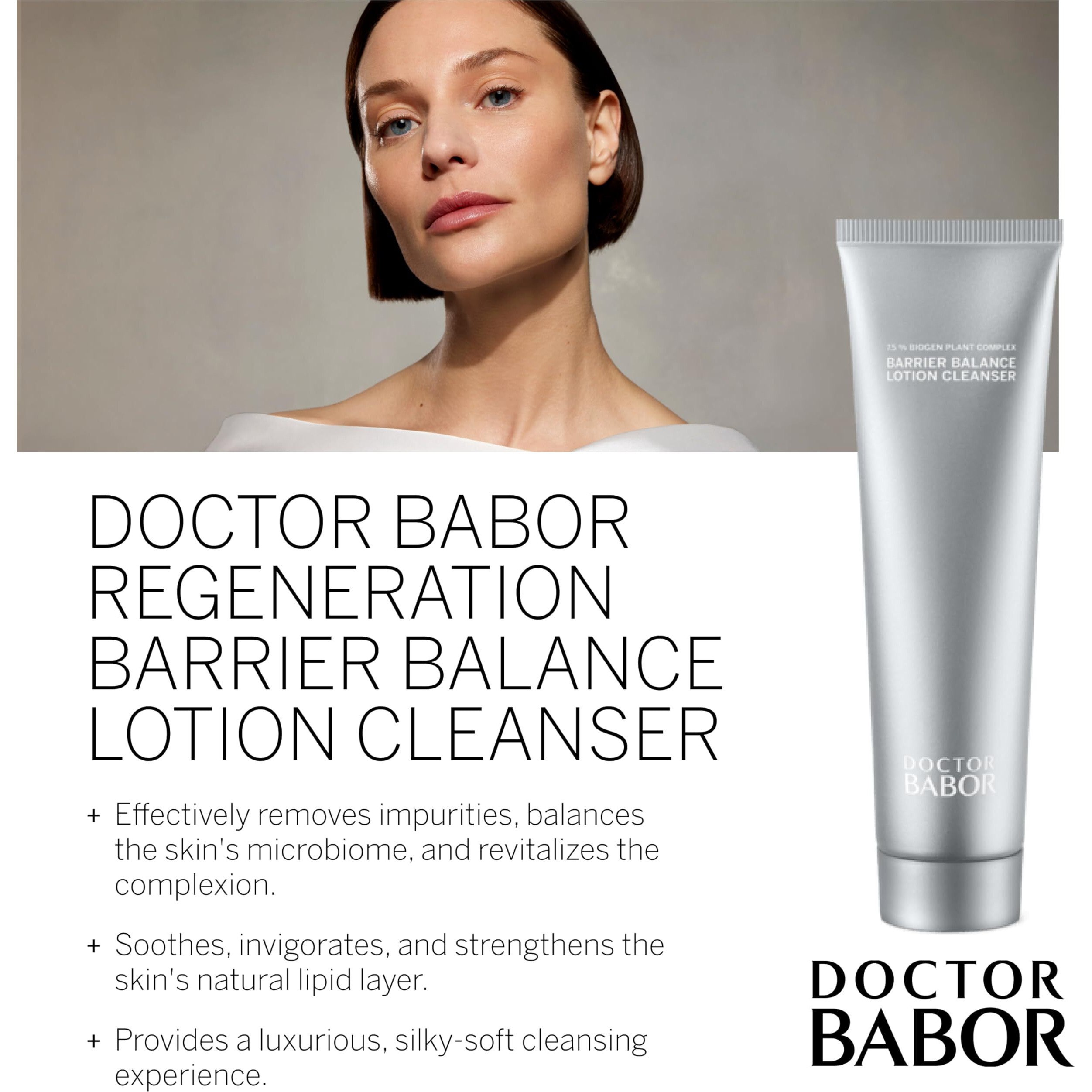 Doctor Babor Regeneration Barrier Balance Lotion Cleanser, Gentle Daily Facial Cleanser, Cleanse And Balance The Skin, Strengthen And Revitalize Complexion, Hydrated Radiant Skin, 5.07 Oz