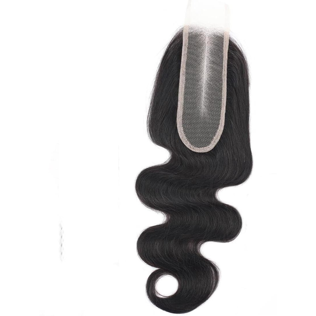 2X6 Hd Transparent Skinlike Human Hair Lace Closure Body Wave 22Inch 100% Brazilian 2X6 Closure Virgin Human Hair Kim K Middle Part Closure Body Wave Natural Black Glueless Pre Plucked Bleached