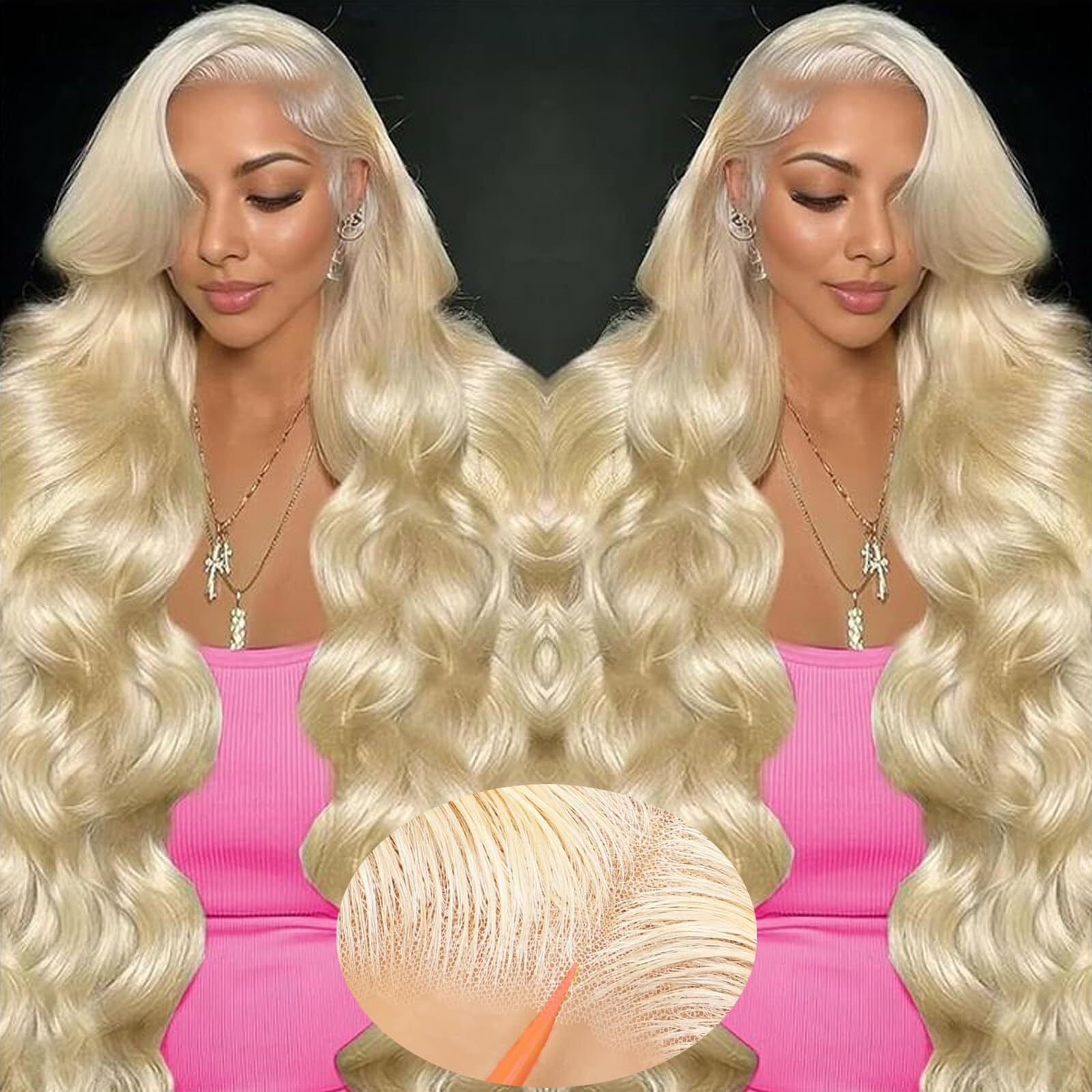 200 Density 613 Glueless Wigs Human Hair Pre Plucked Pre Cut Blonde Lace Front Wig 4X4 Glueless Wear And Go 613 Body Wave Lace Front Wig Human Hair 613 Wig 40 Inch