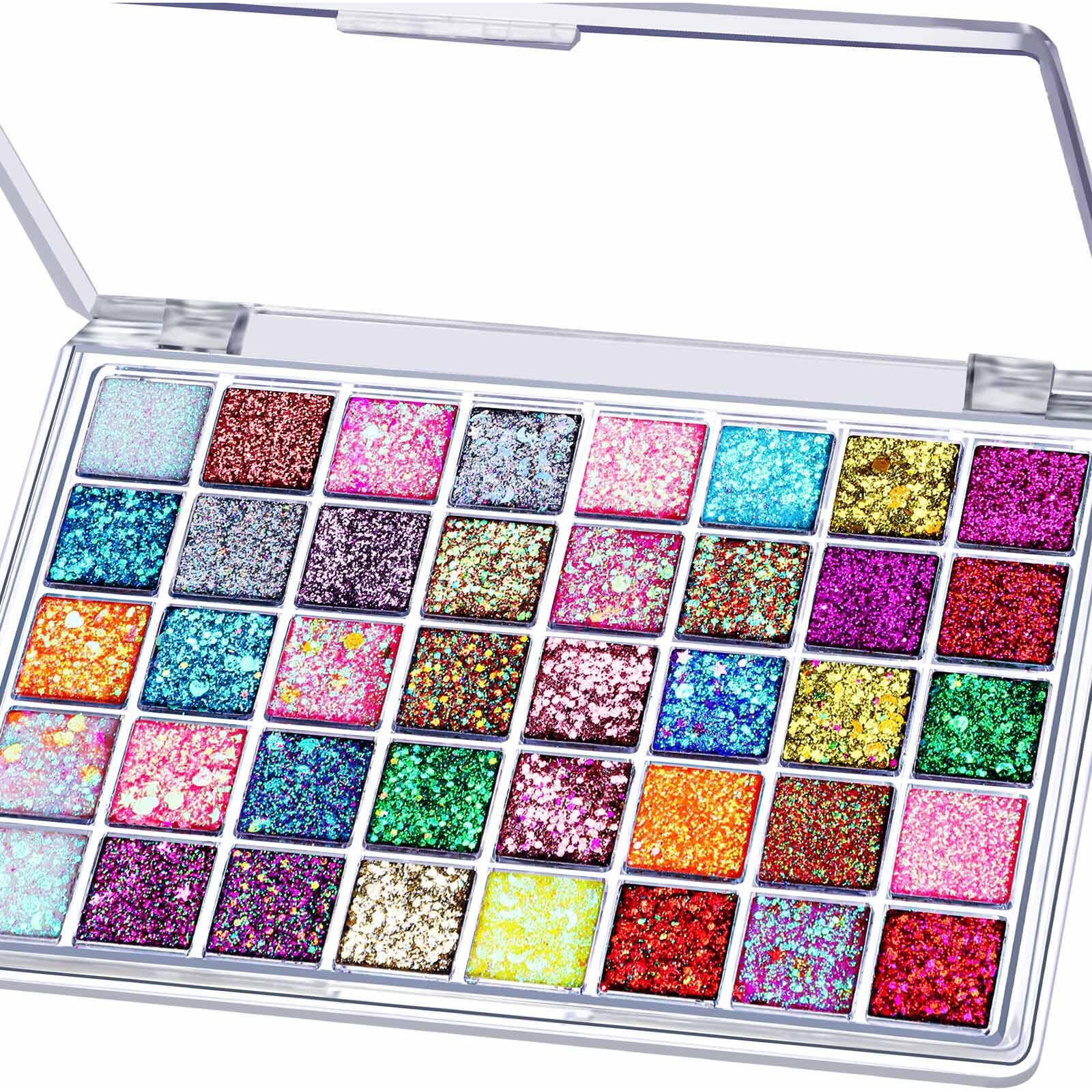 Fandamei 40 Colors Face Glitter, Face Paint Glitter Gel - Face Glitter For Women Girls Kids, No Glue Needed, Multi-Purpose Glitter Makeup For Hair Face Body Halloween Rave Carnival