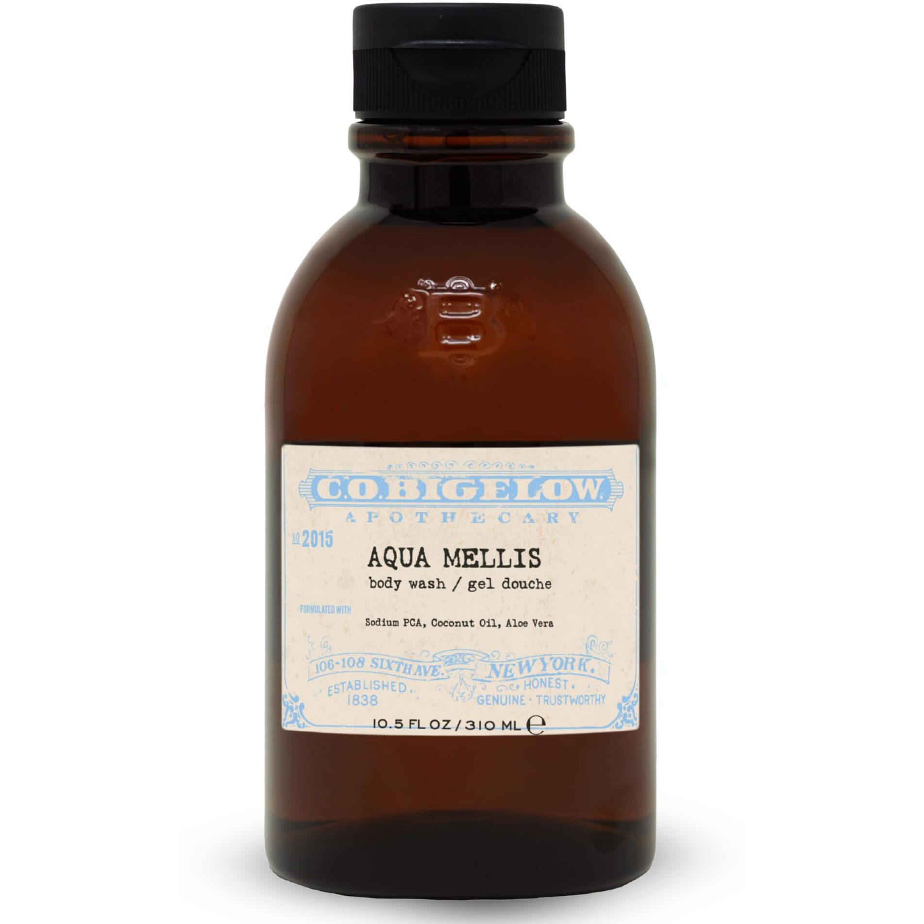 C.O. Bigelow Iconic Collection Aqua Mellis Body Wash, With Sodium Pca, Coconut Oil, Aloe Vera, 10.5 Fl Oz