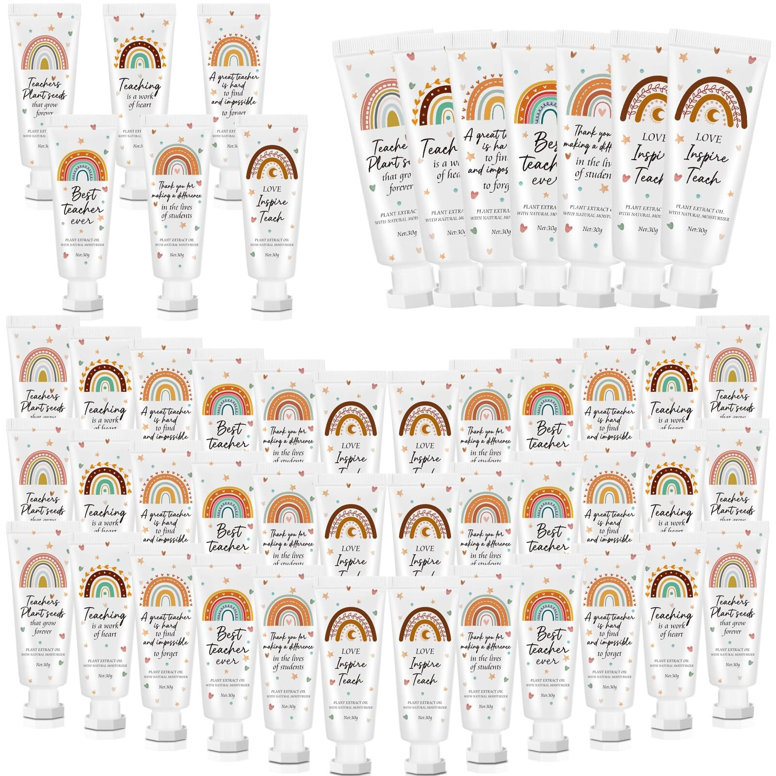 Dansib 36 Pcs Teacher Appreciation Hand Cream Gifts Boho Rainbow 2025 Back To School Thank You Teacher Gifts For Women Travel Size Hand Lotion Cream Christmas Moisturizing