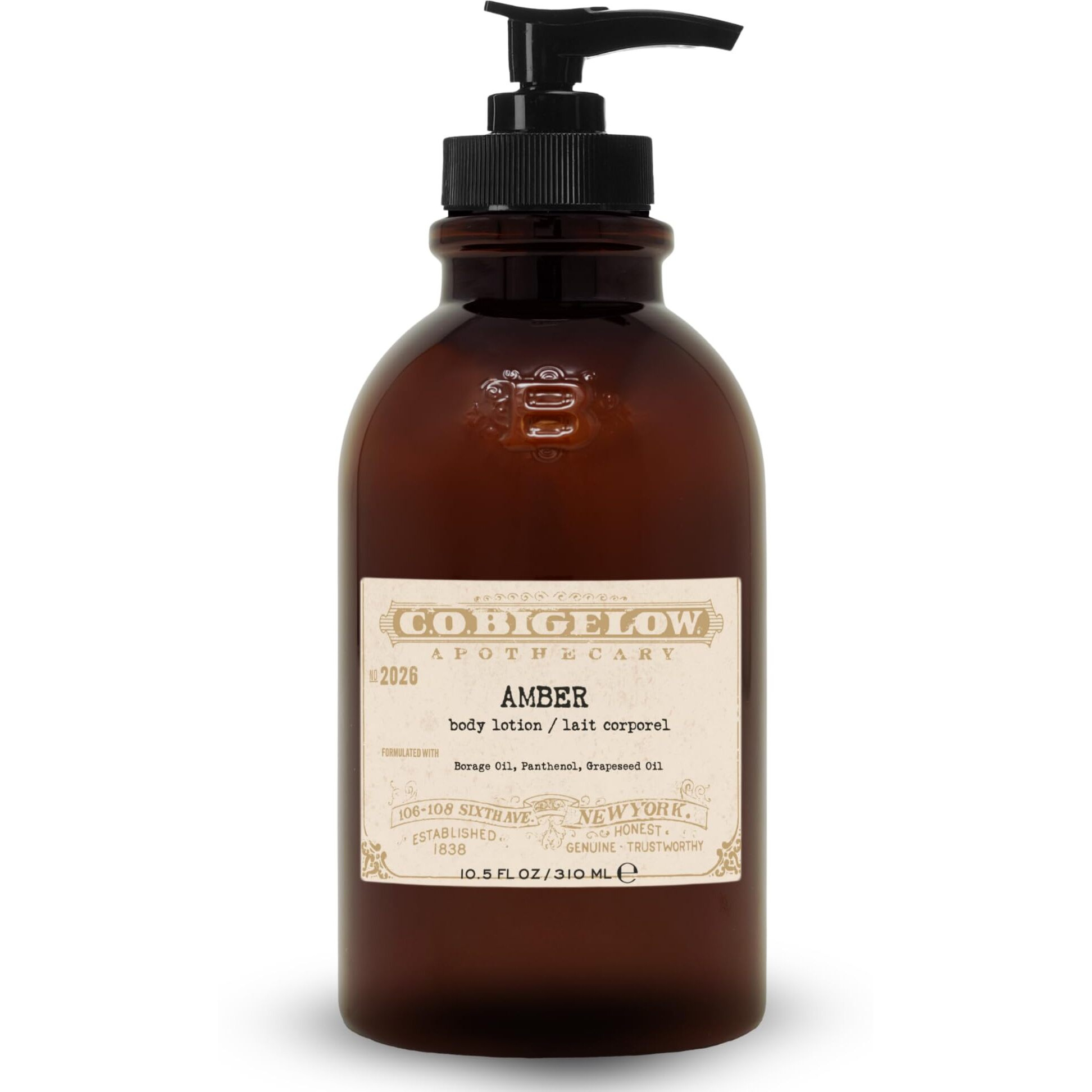C.O. Bigelow Iconic Collection Amber Body Lotion, Scented Body Cream With Grapeseed Oil And Shea Butter, 10.5 Fl Oz