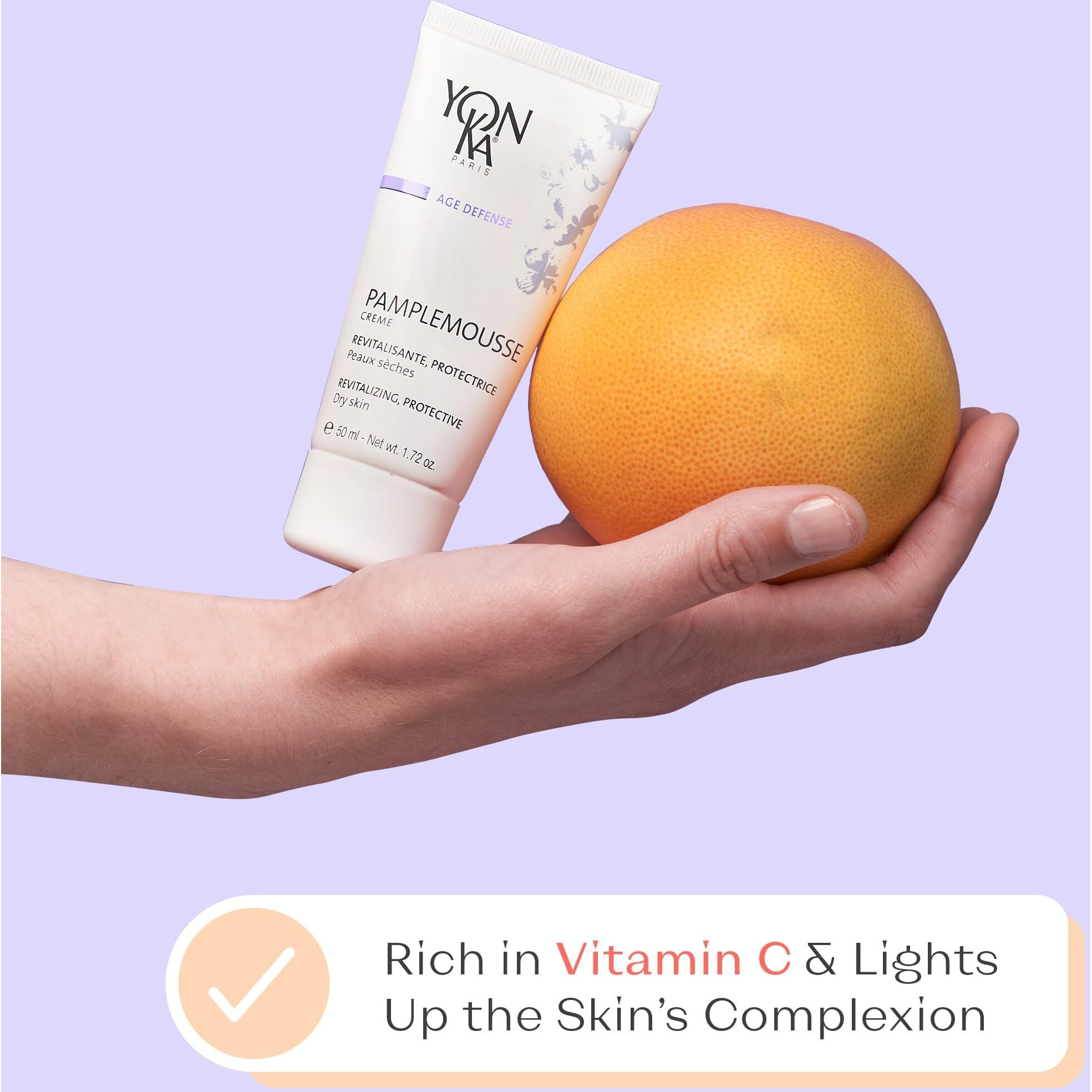 Yonka Pamplemousse Ps Face Cream (Dry Skin, 50Ml) Daily Hydrating Face Moisturizer For Dry Skin, Lightweight Lotion With Vitamin C, Paraben-Free