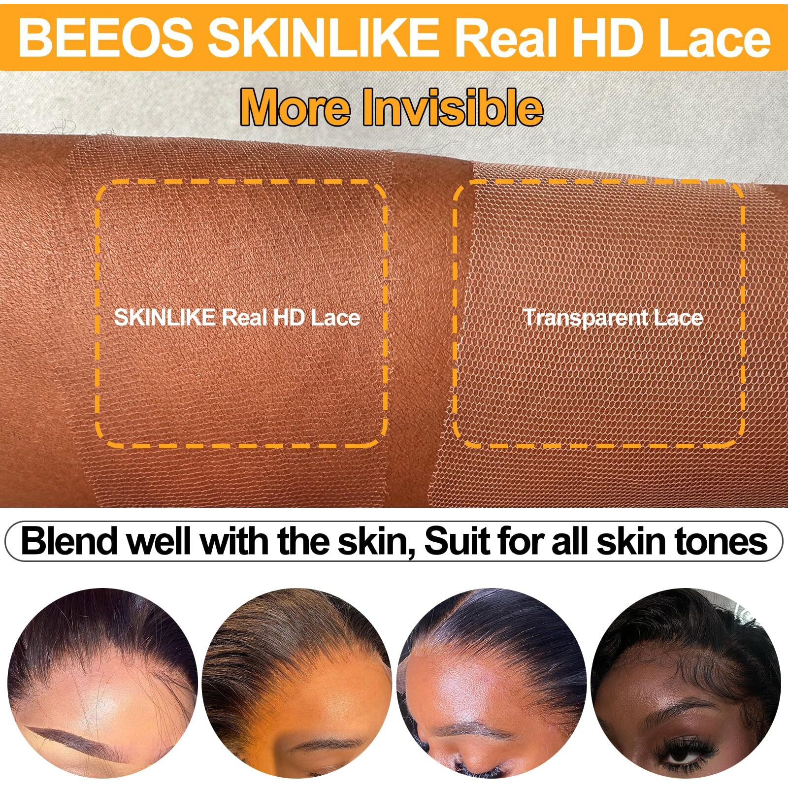 Beeos Body Wave 13X6 Skinlike Real Hd Lace Frontal, Ultra-Fitted Seam Design Pre-Plucked Vivid Hairline Bleached Knots Natural Color Human Hair Frontal 22 Inch