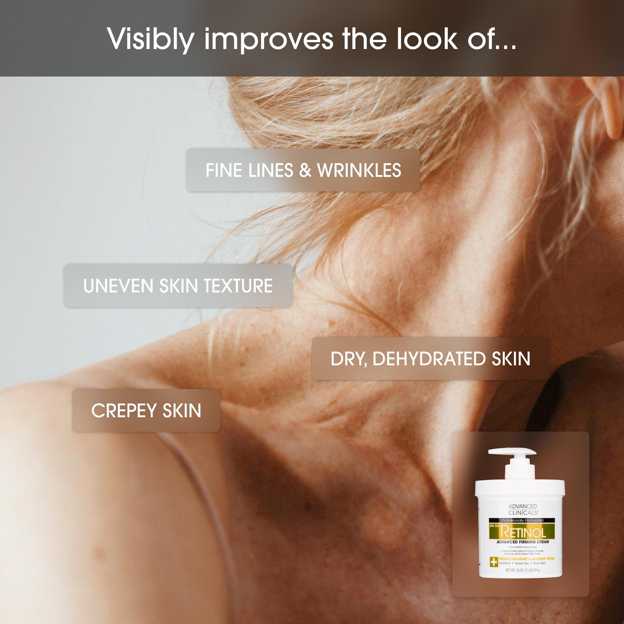 Advanced Clinicals Unscented Retinol Body Lotion & Face Moisturizer + Manuka Honey Body Cream For Women & Men | 2Pc Skincare Set Helps Reduce Appearance Of Crepey Skin + Extremely Dry Skin, 2Pc Set