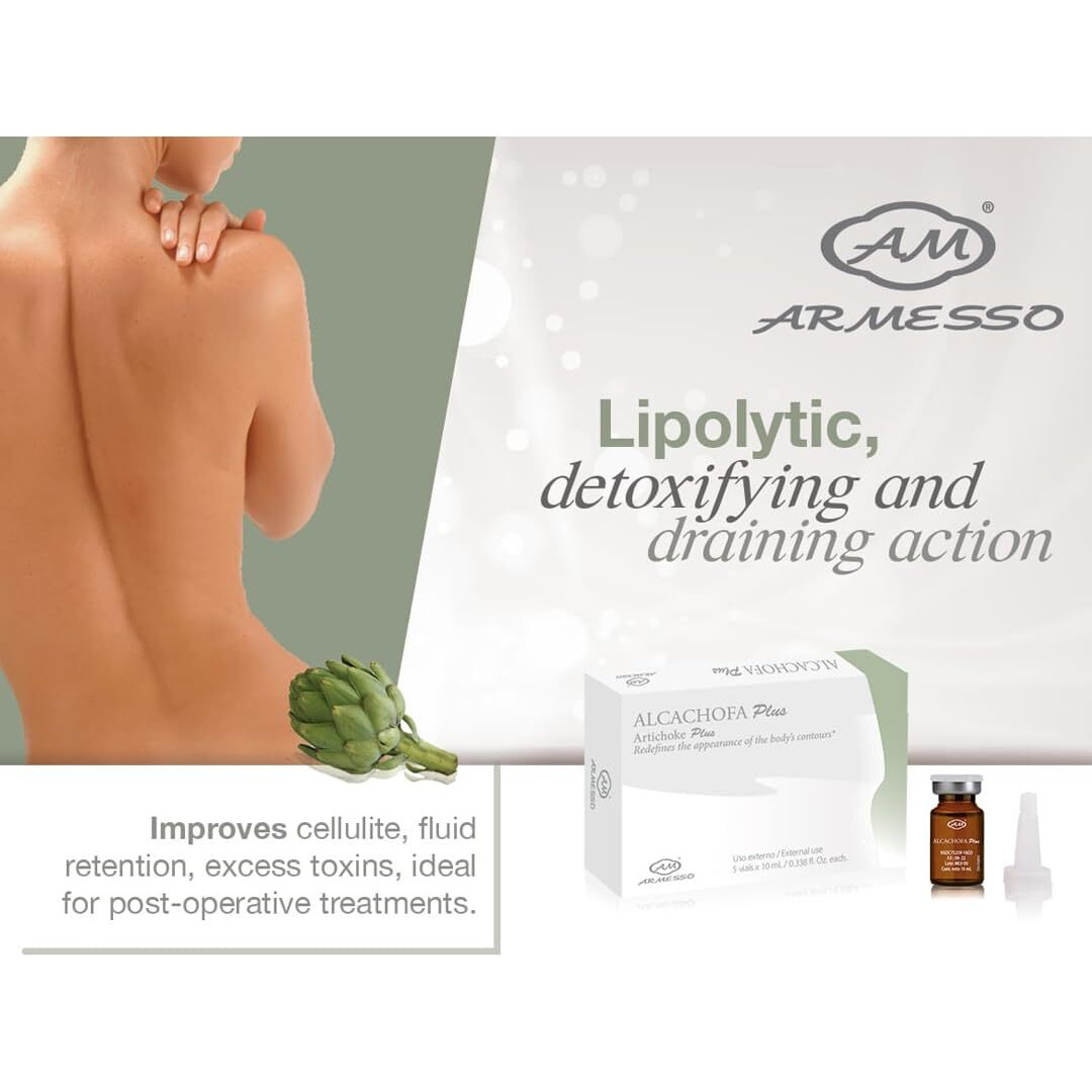 Am Armesso | Artichoke Plus - Body Contouring & Drainage Booster Serum | With Artichoke Extract 2% & Caffeine | For Professional Cosmetic Use Only | 5X10Ml Vials