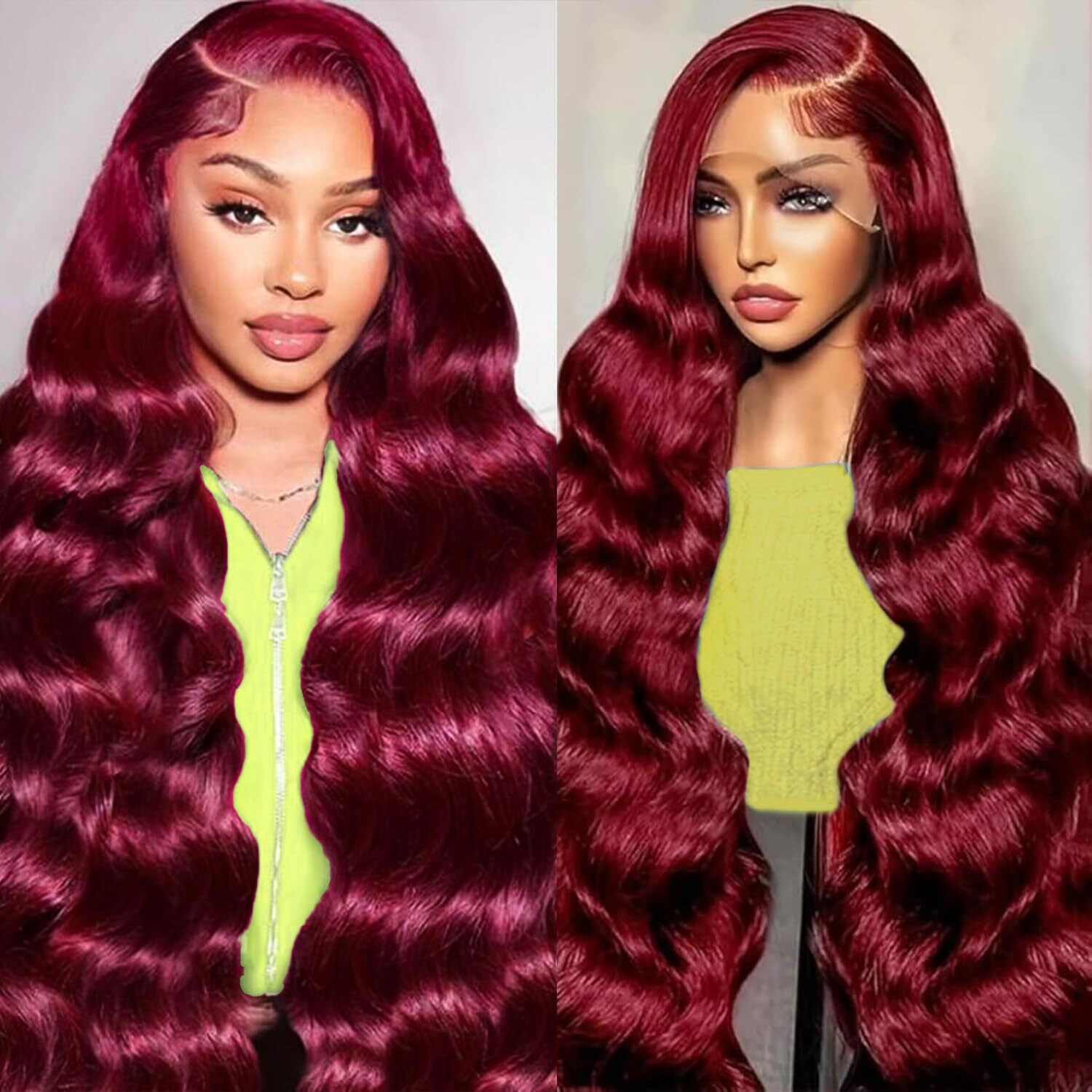 Oovvda 26 Inch 99J Burgundy 13X4 Hd Transparent Lace Body Wave Lace Front Wigs Human Hair Pre Plucked 200% Density Lace Frontal Human Hair Wigs For Women