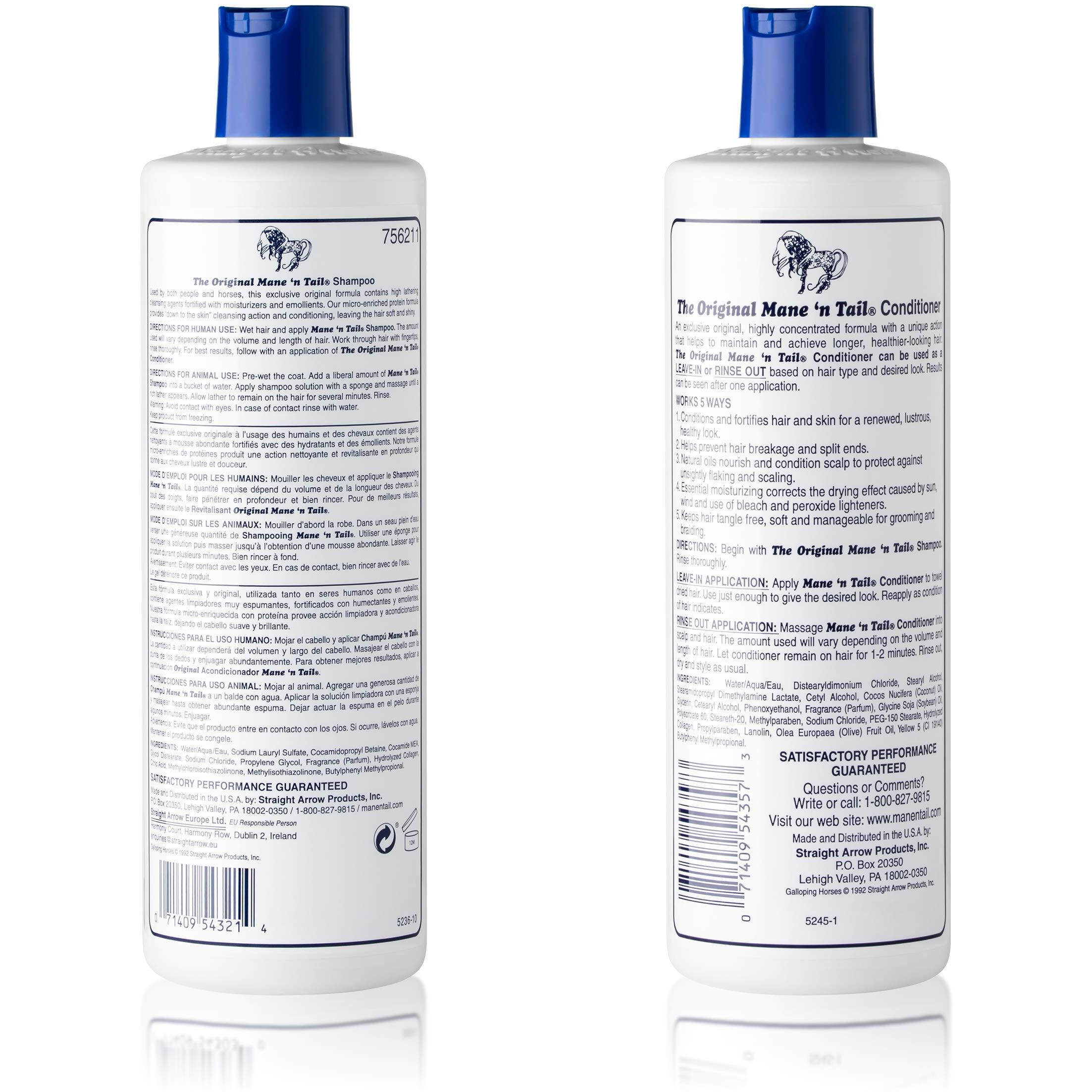 Mane 'N Tail Original Body Shampoo & Moisturizer Texturizer Condition 12 Ounce Each For Stronger Longer Hair