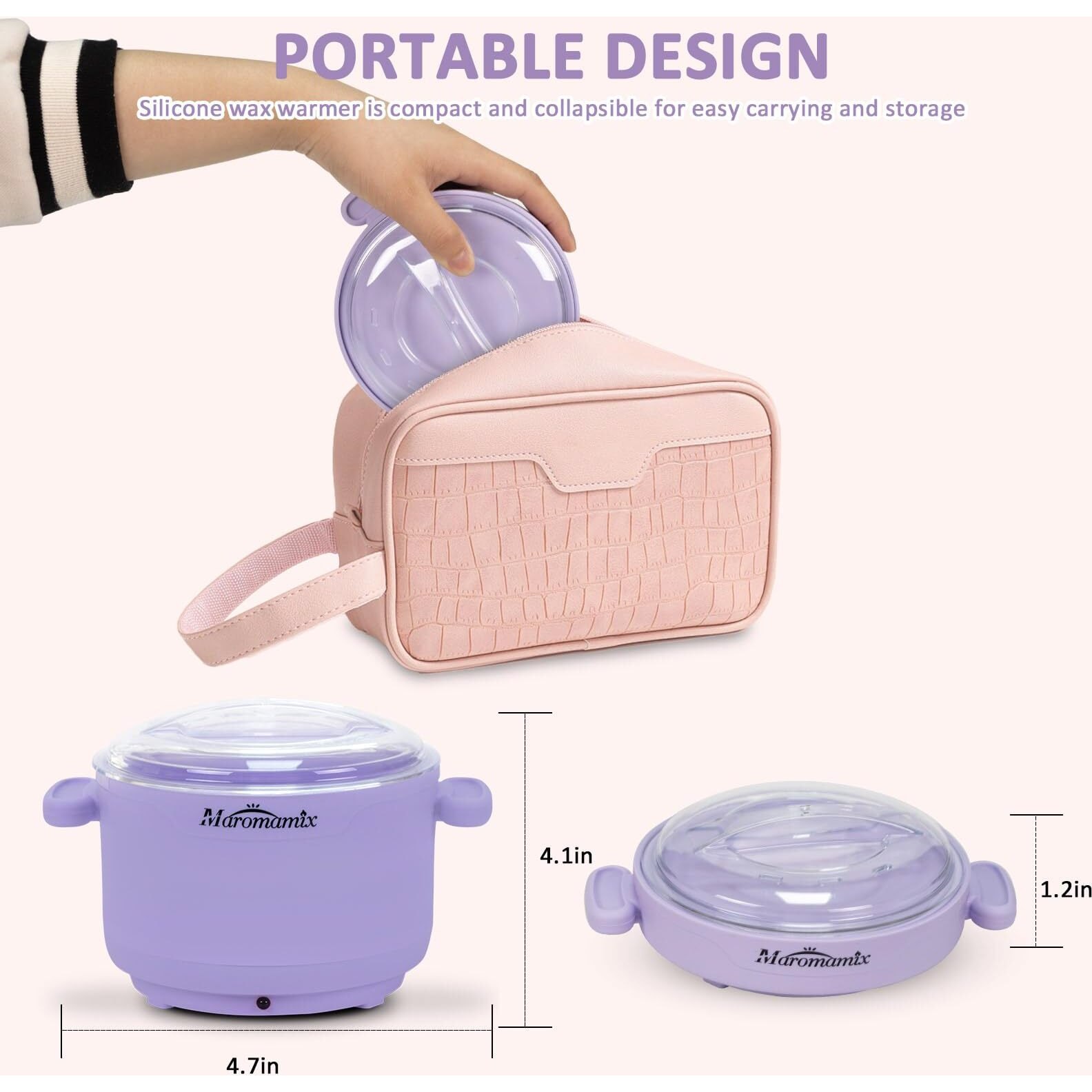 Waxing Kit -Silicone Wax Warmer For Hair Removal With 4 Packs Of Hard Wax Beads, Portable Electric Silicone Wax Machine For Full Body Face Eyebrows Bikini Brazilian At Home Waxing Kit For Men Women