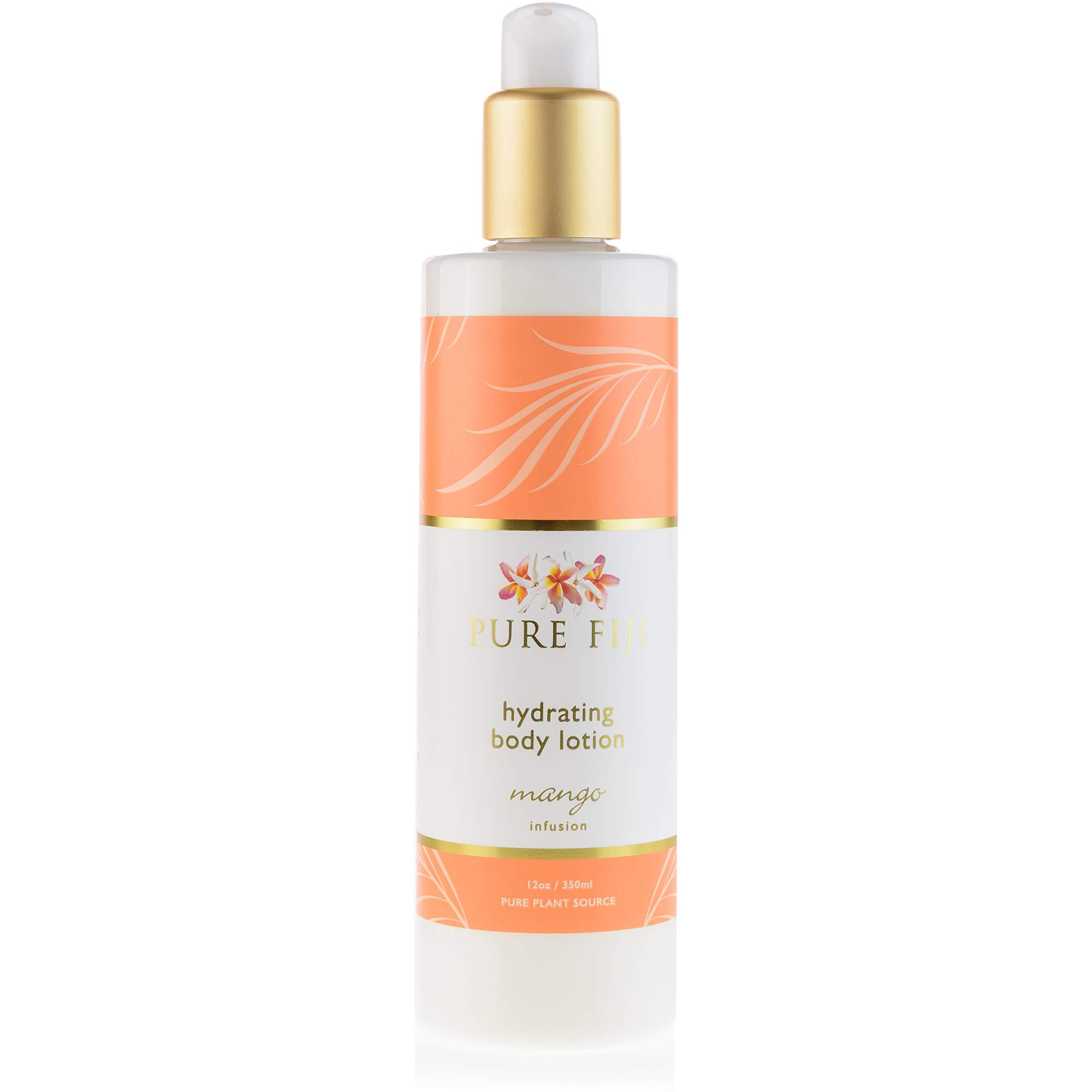 Pure Fiji Body Lotion Hydrating - Moisturizing Lotion For Dry Skin With Coconut Milk And Vitamin E, Organic Body Lotion For Women And Men, Mango Scent, 12 Oz