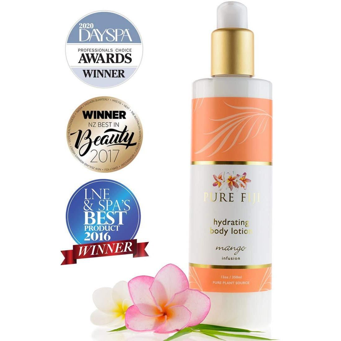 Pure Fiji Body Lotion Hydrating - Moisturizing Lotion For Dry Skin With Coconut Milk And Vitamin E, Organic Body Lotion For Women And Men, Mango Scent, 12 Oz